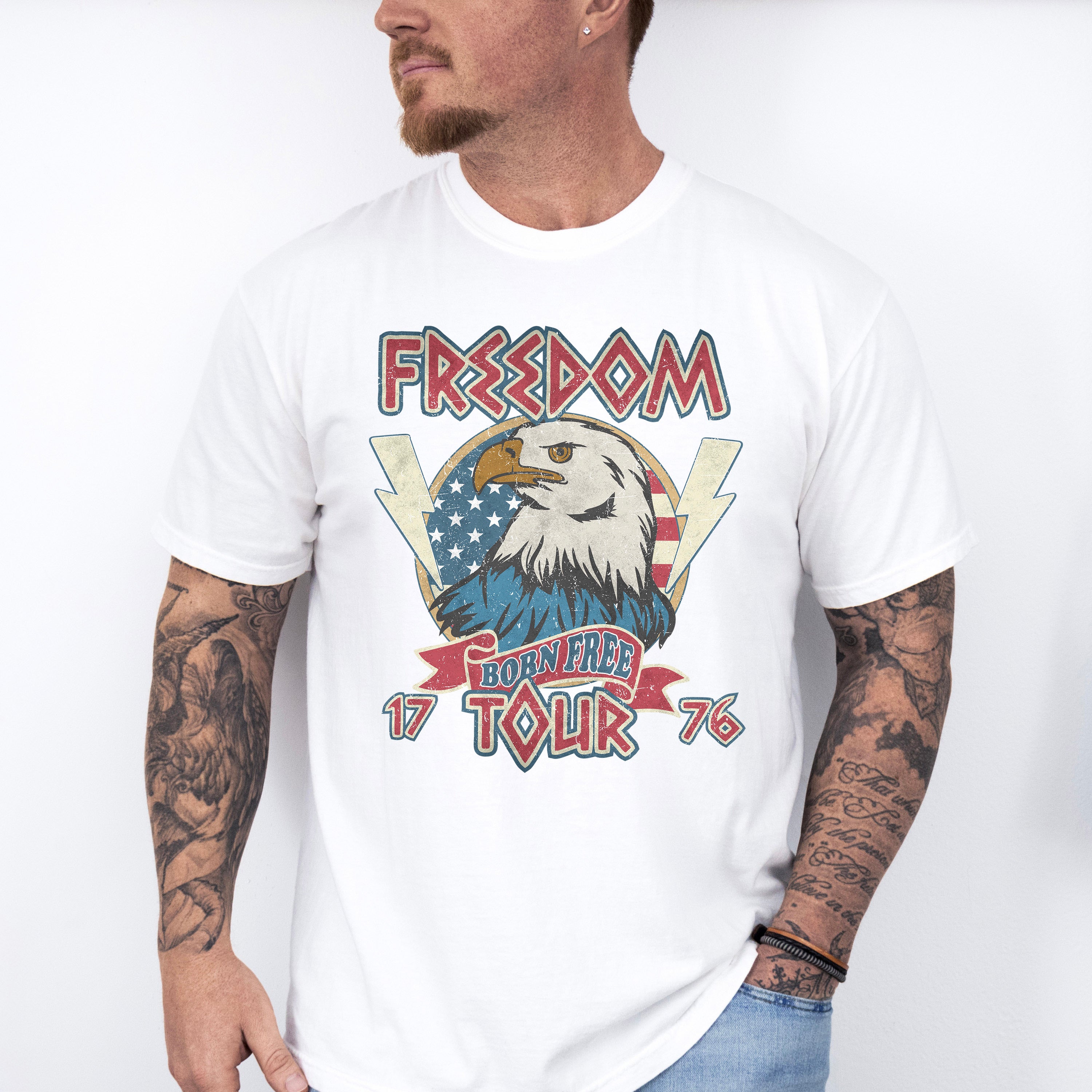 Freedom Born Free Tour - 4th Of July Unisex Crewneck T-Shirt Sweatshirt Hoodie
