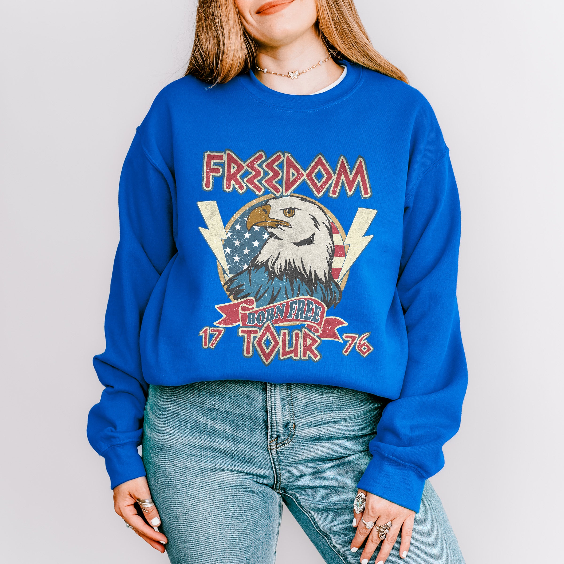 America Ribbon 4Th Of July Unisex Crewneck T-Shirt Sweatshirt Hoodie