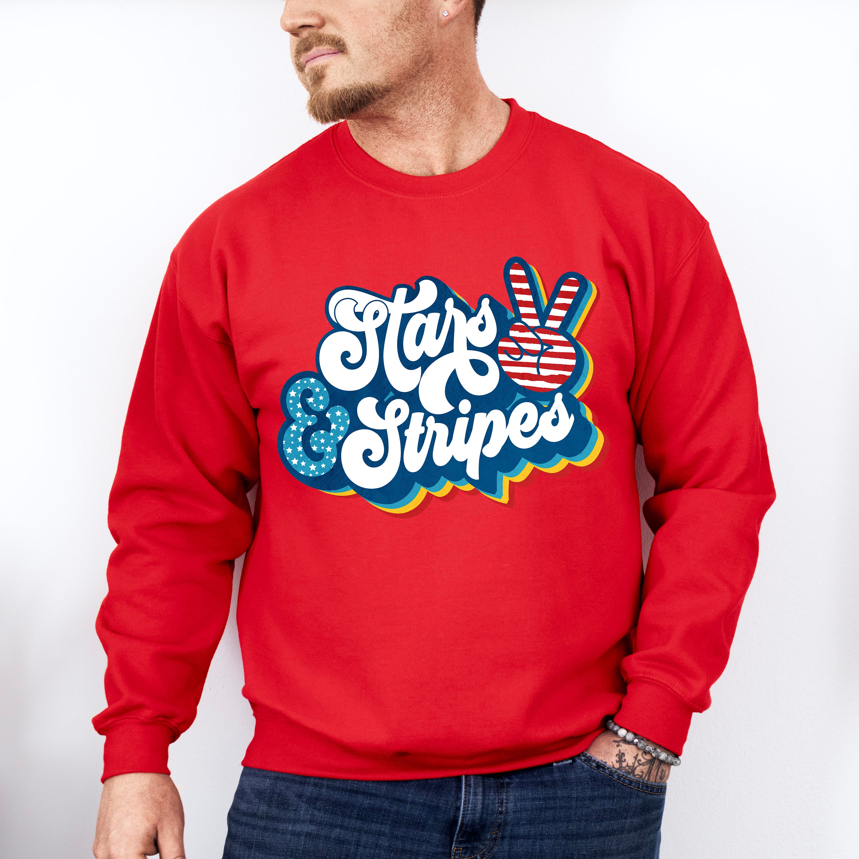 America Ribbon 4Th Of July Unisex Crewneck T-Shirt Sweatshirt Hoodie