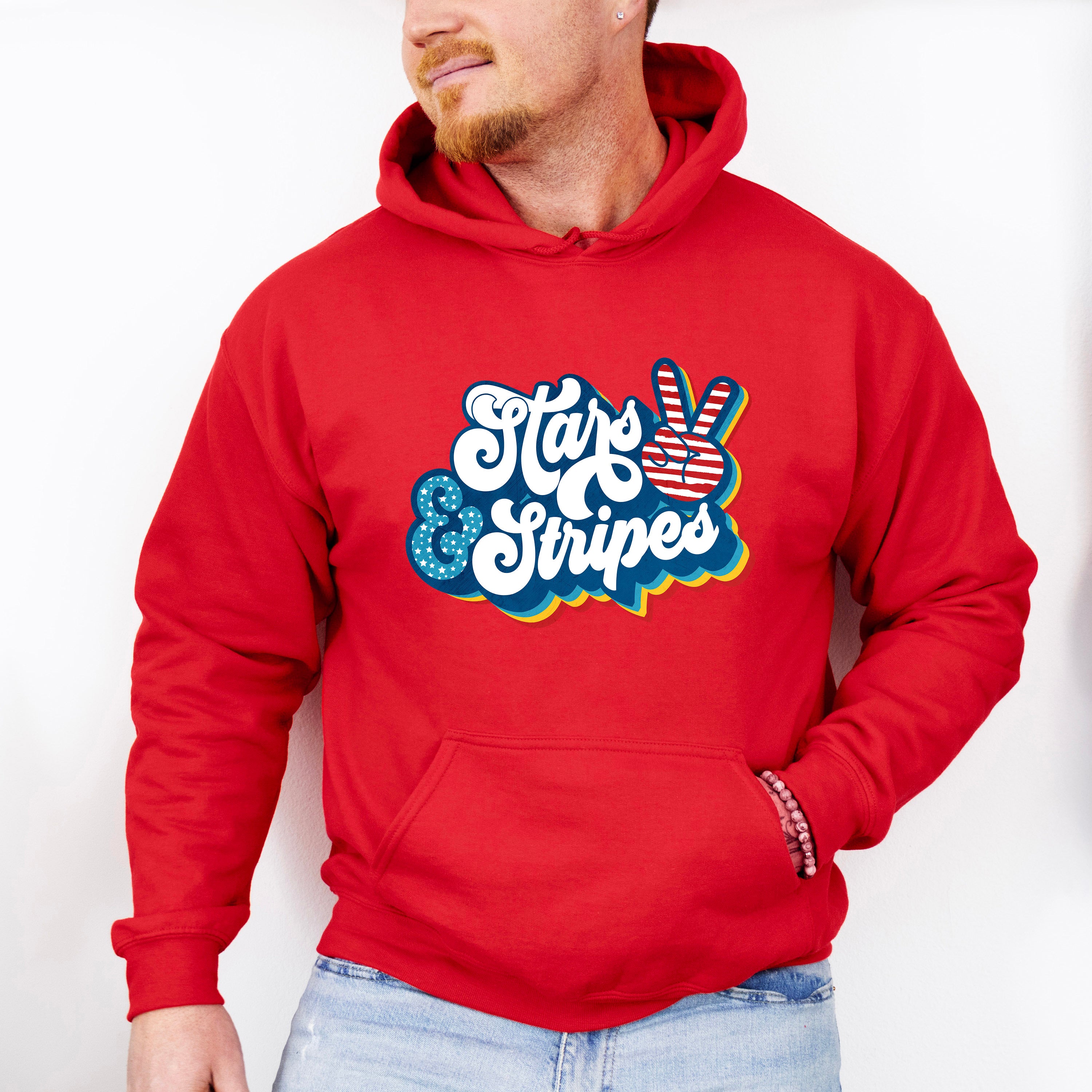 Stars And Stripes Blue Design - 4th Of July Unisex Crewneck T-Shirt Sweatshirt Hoodie