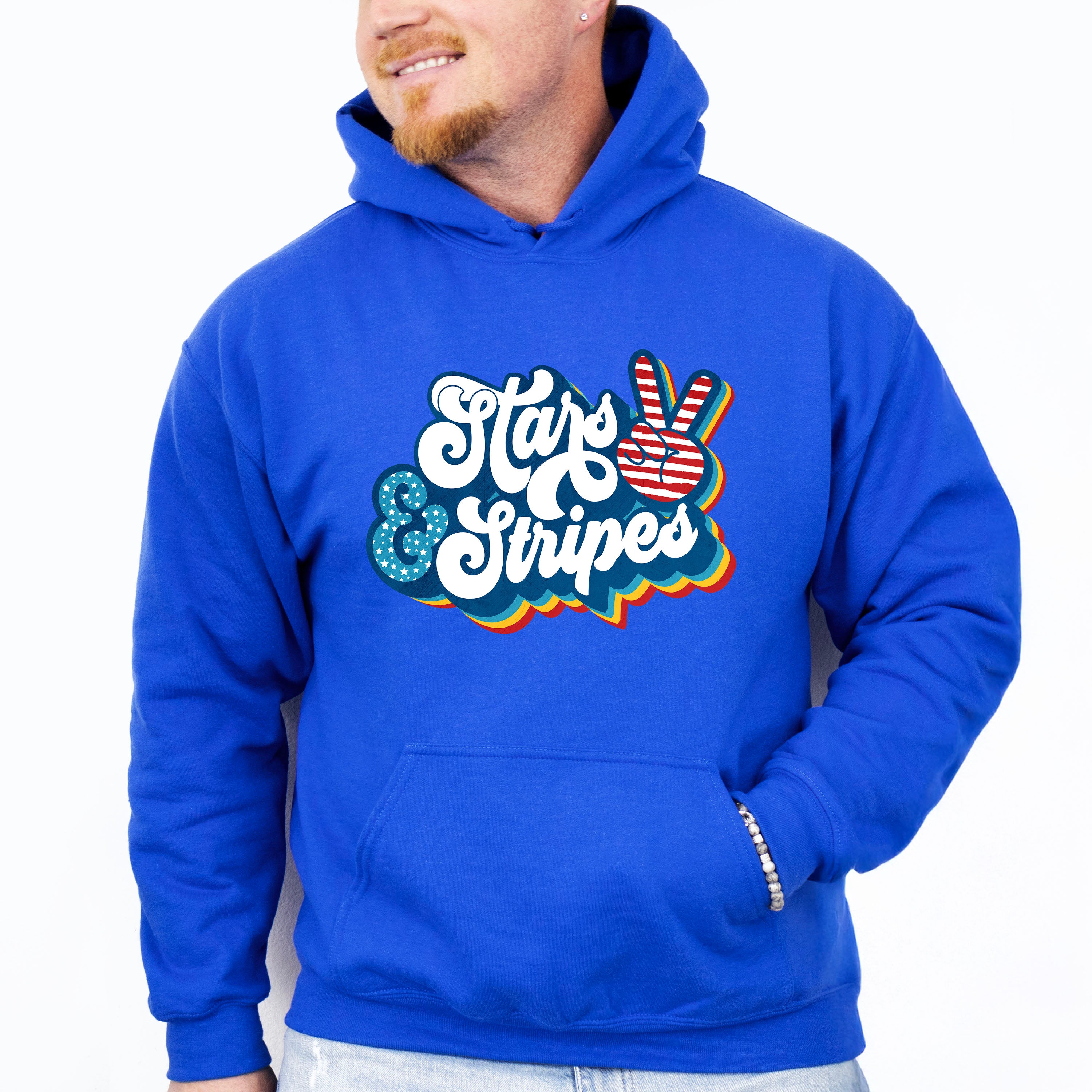 Stars And Stripes Blue Design - 4th Of July Unisex Crewneck T-Shirt Sweatshirt Hoodie