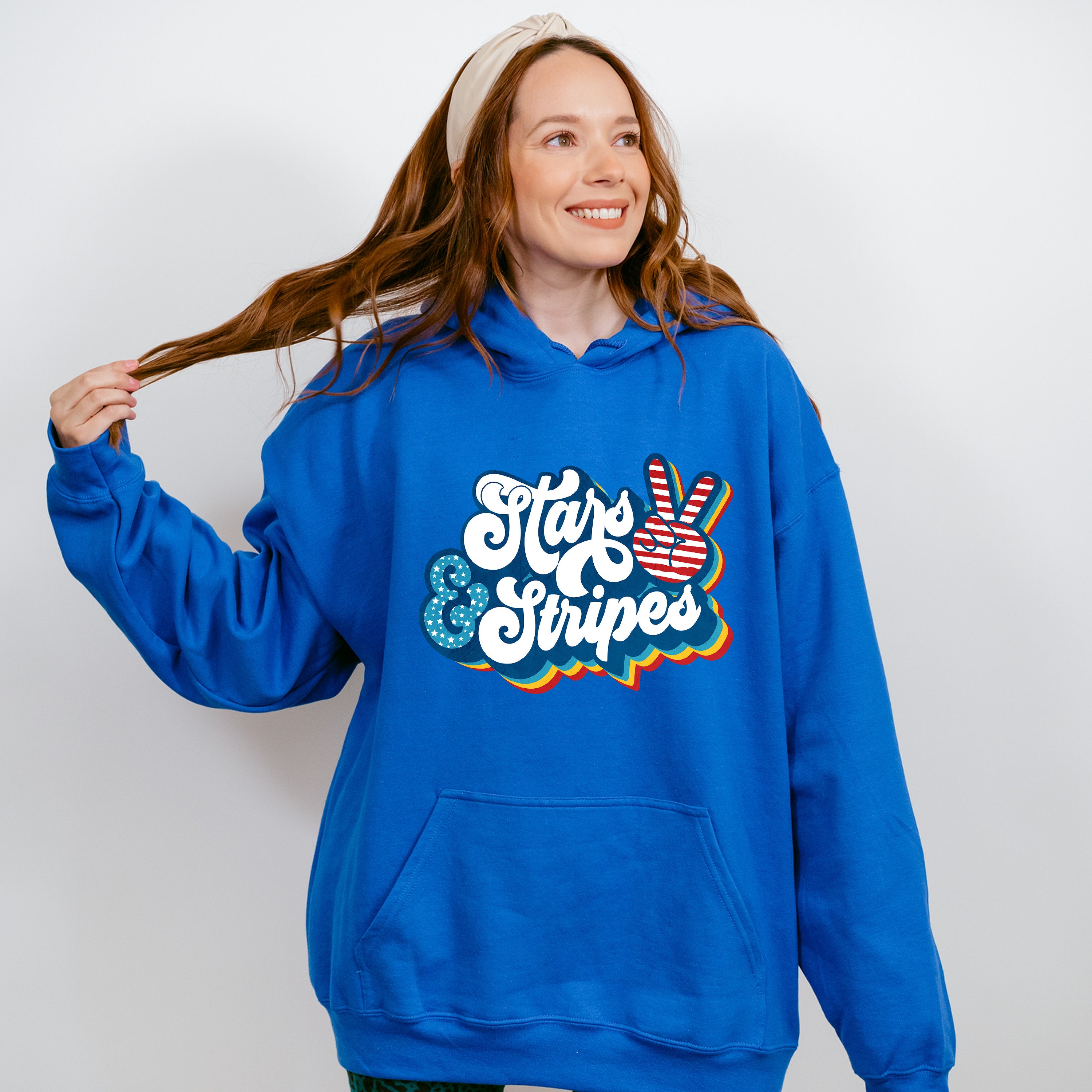 Stars And Stripes Blue Design - 4th Of July Unisex Crewneck T-Shirt Sweatshirt Hoodie