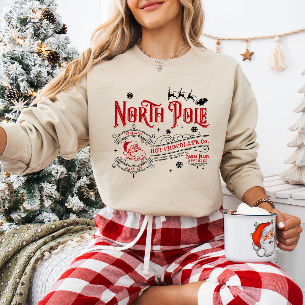 North Pole Hot Chocolate - Christmas Unisex Crewneck T-Shirt Sweatshirt Hoodie
