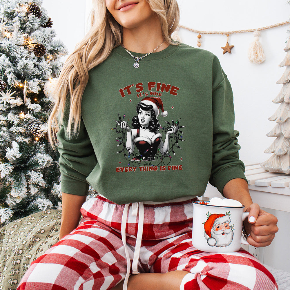 It's Fine Everything Is Fine - Christmas Unisex Crewneck T-Shirt Sweatshirt Hoodie