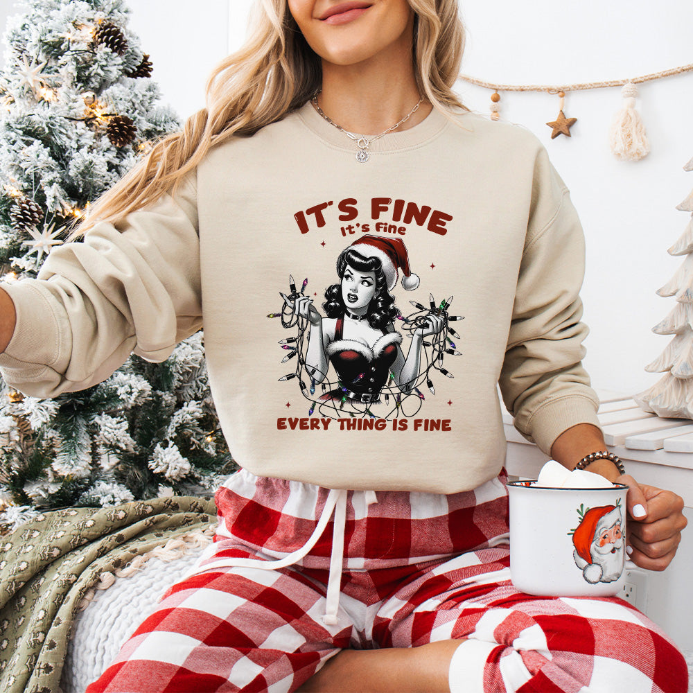 It's Fine Everything Is Fine - Christmas Unisex Crewneck T-Shirt Sweatshirt Hoodie