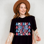 America Ribbon 4Th Of July Unisex Crewneck T-Shirt Sweatshirt Hoodie
