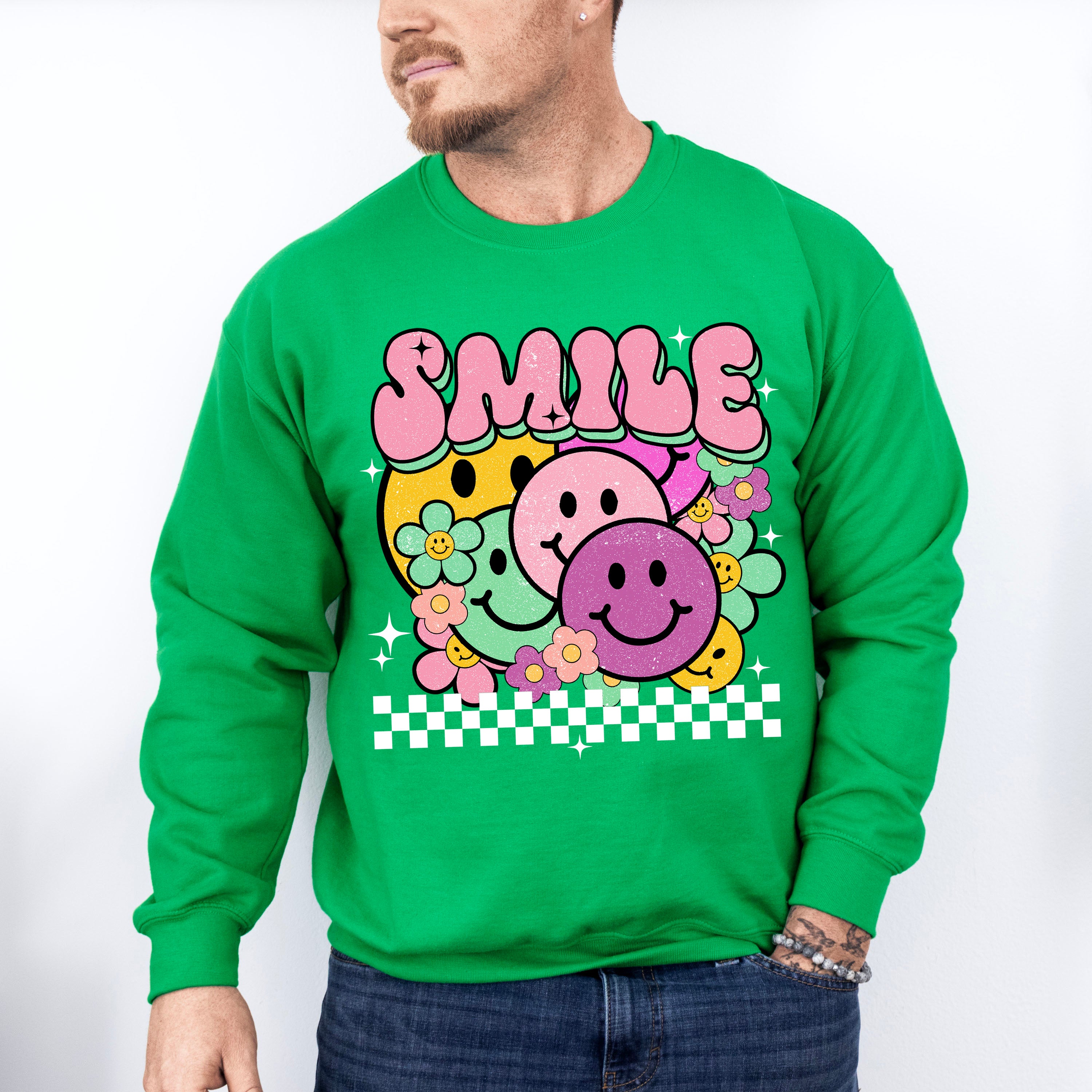 Smile Colorful Smileys - Good Vibes Unisex Crewneck T-Shirt Sweatshirt Hoodie