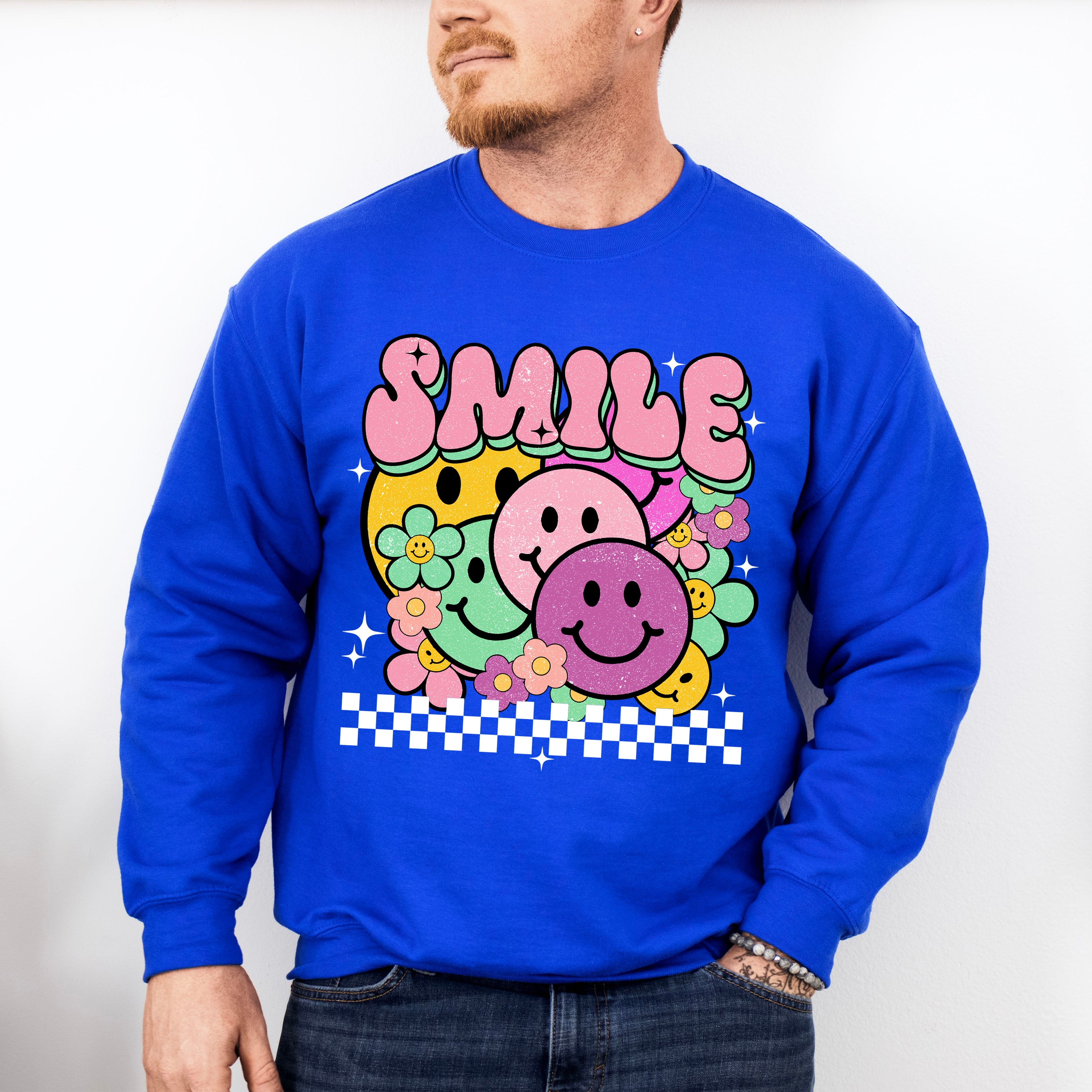 Smile Colorful Smileys - Good Vibes Unisex Crewneck T-Shirt Sweatshirt Hoodie