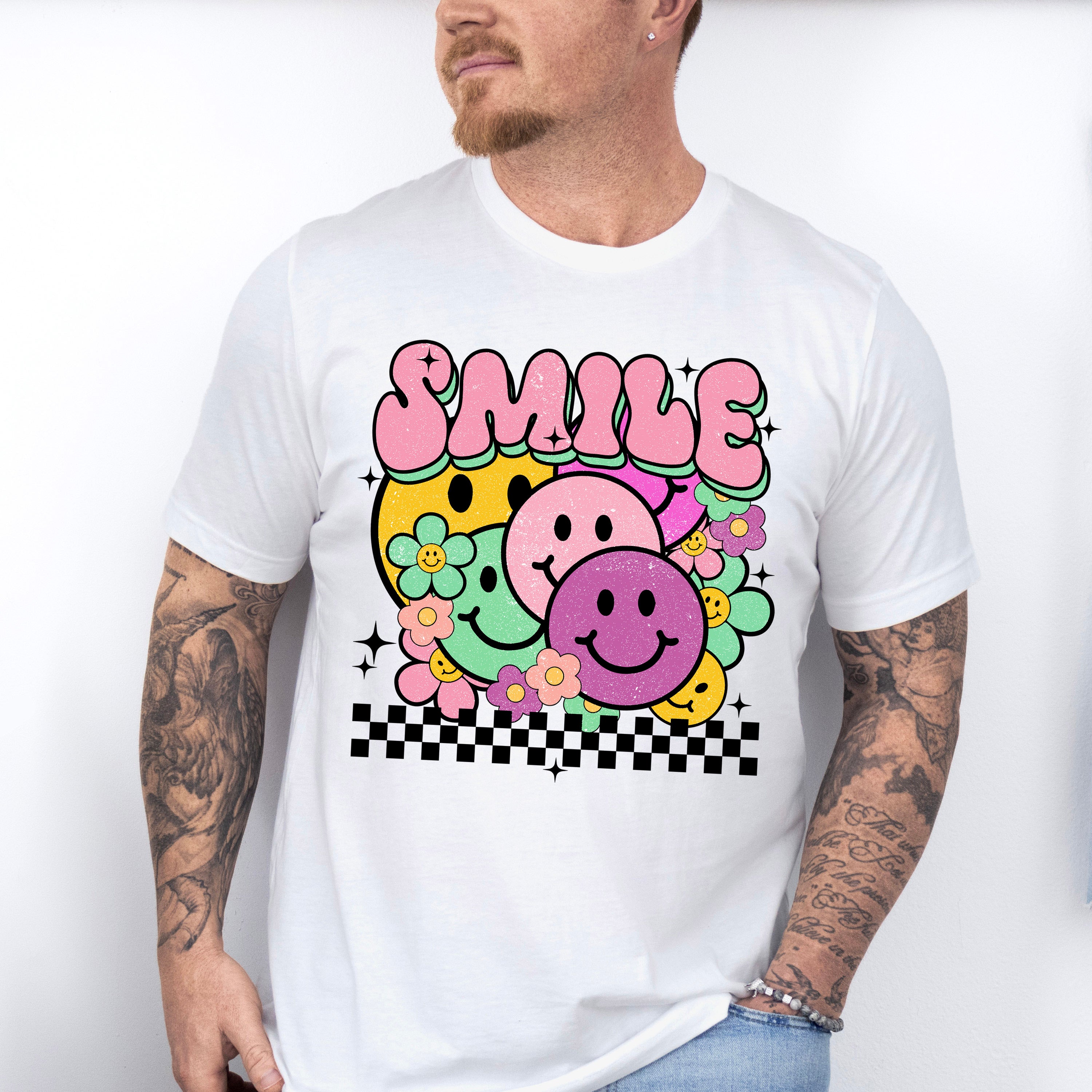 Smile Colorful Smileys - Good Vibes Unisex Crewneck T-Shirt Sweatshirt Hoodie