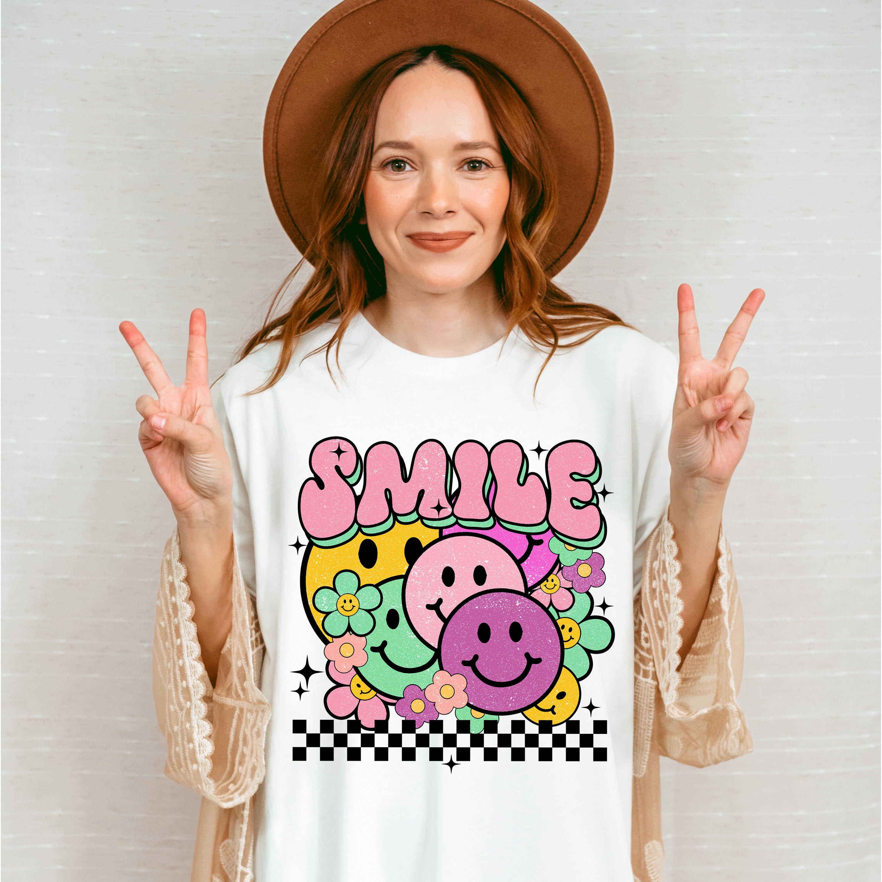 Smile Colorful Smileys - Good Vibes Unisex Crewneck T-Shirt Sweatshirt Hoodie