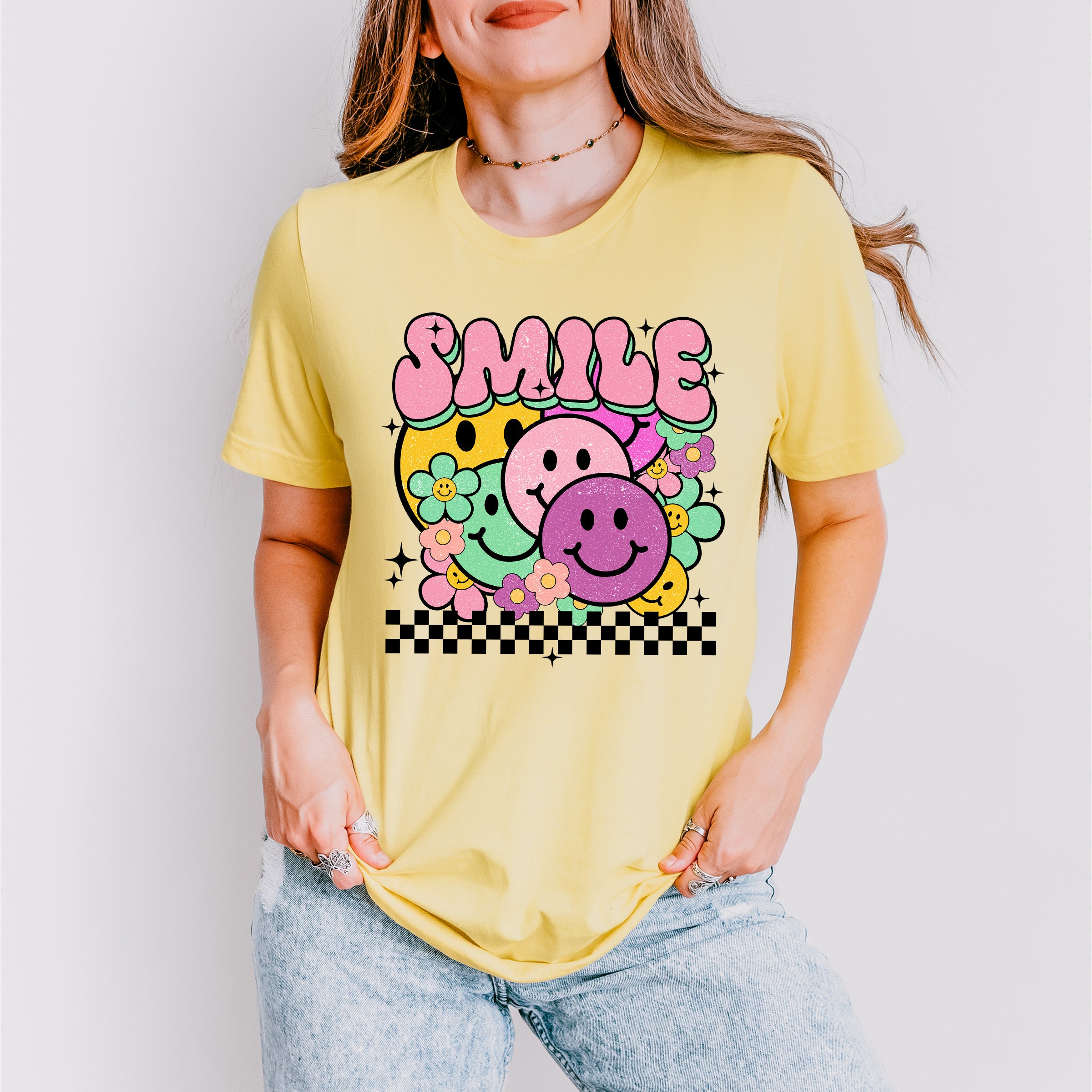 Smile Colorful Smileys - Good Vibes Unisex Crewneck T-Shirt Sweatshirt Hoodie