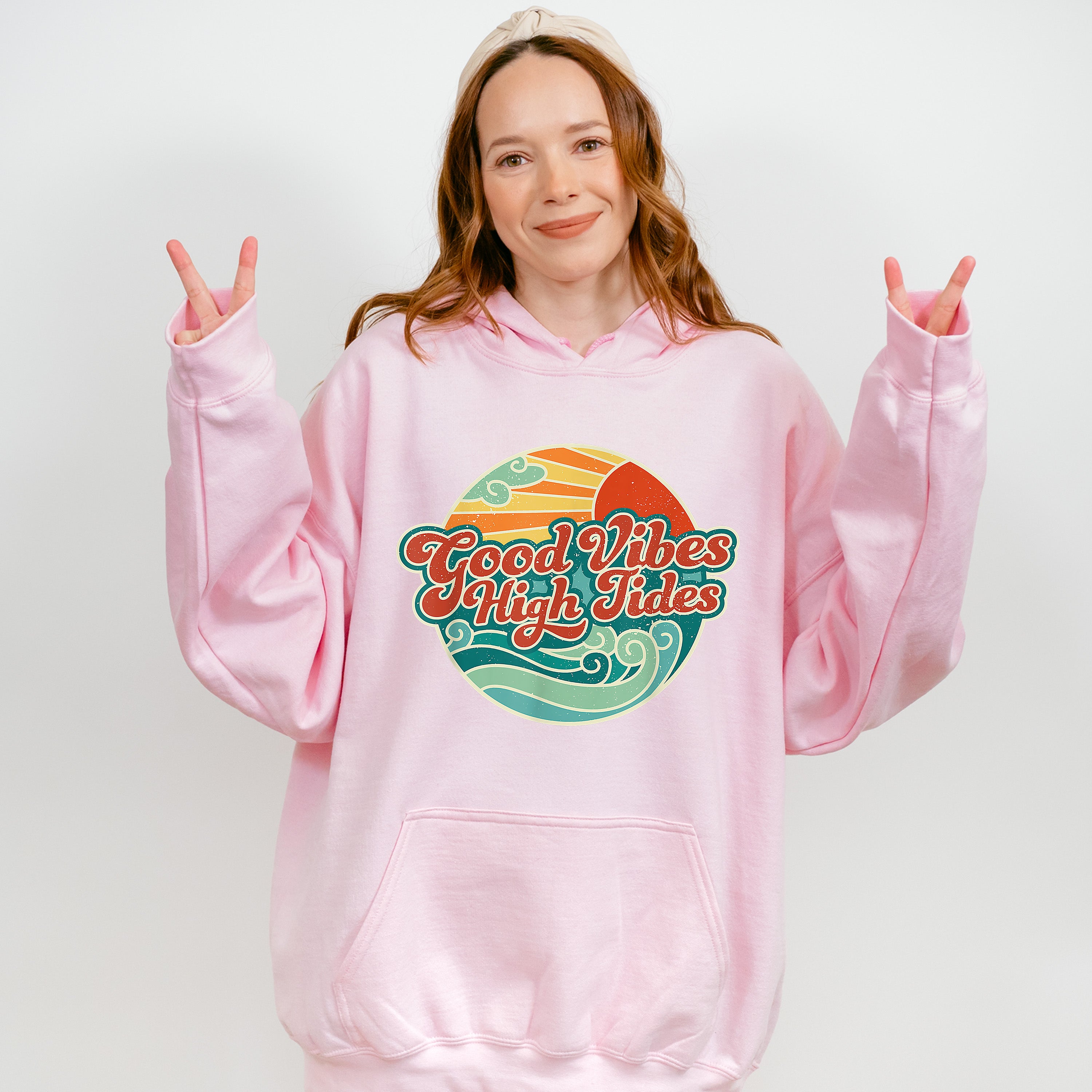 Good Vibes High Tides Circular Design - Good Vibes Unisex Crewneck T-Shirt Sweatshirt Hoodie