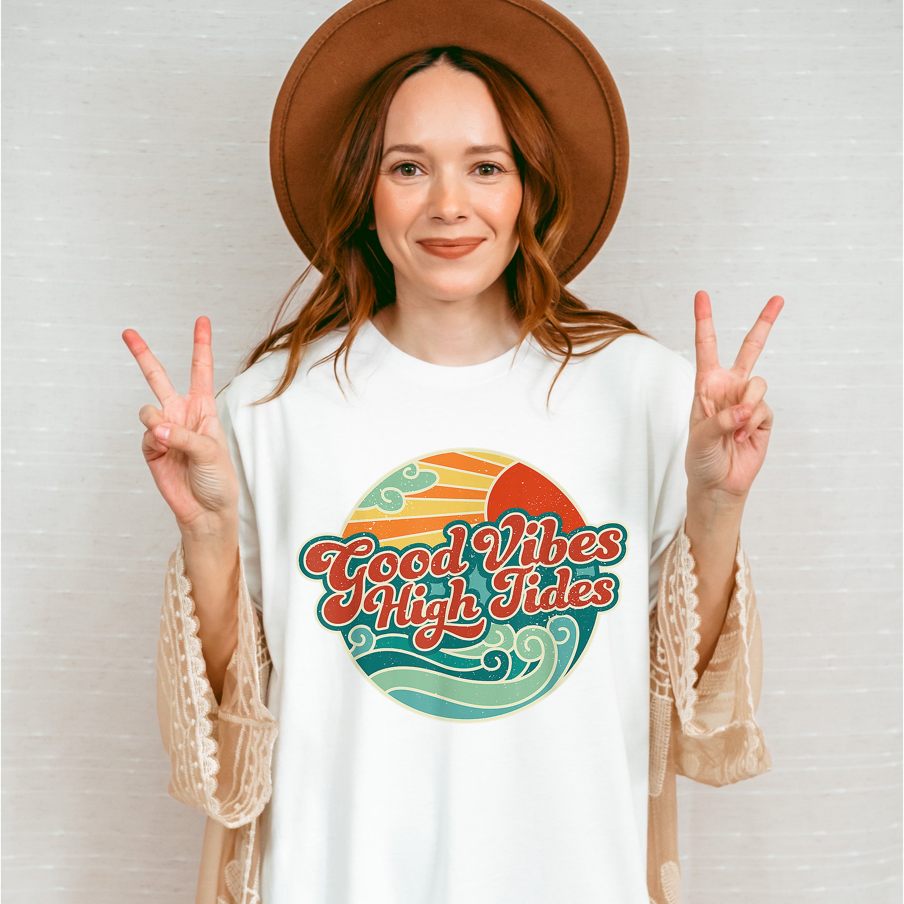 Good Vibes High Tides Circular Design - Good Vibes Unisex Crewneck T-Shirt Sweatshirt Hoodie