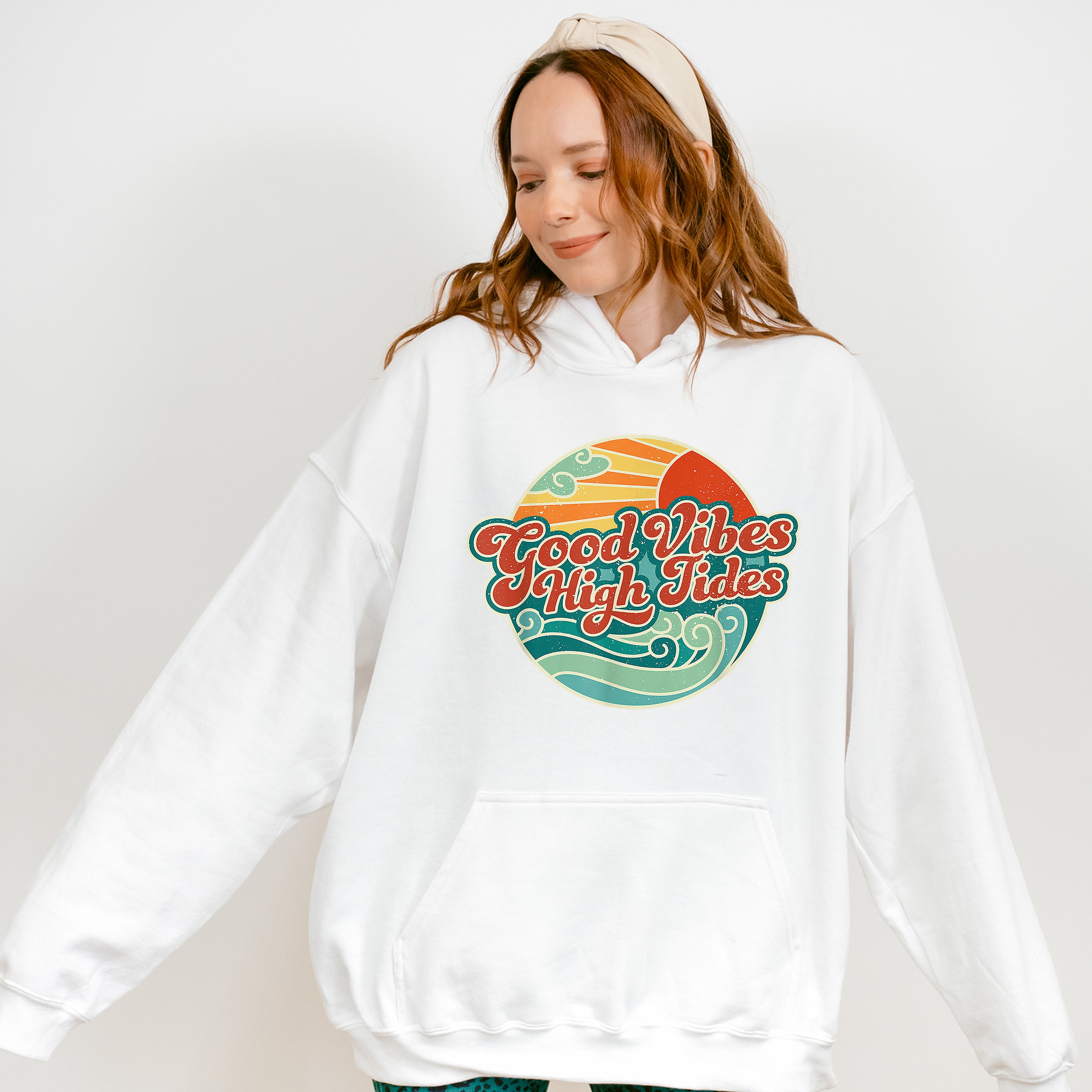 Good Vibes High Tides Circular Design - Good Vibes Unisex Crewneck T-Shirt Sweatshirt Hoodie