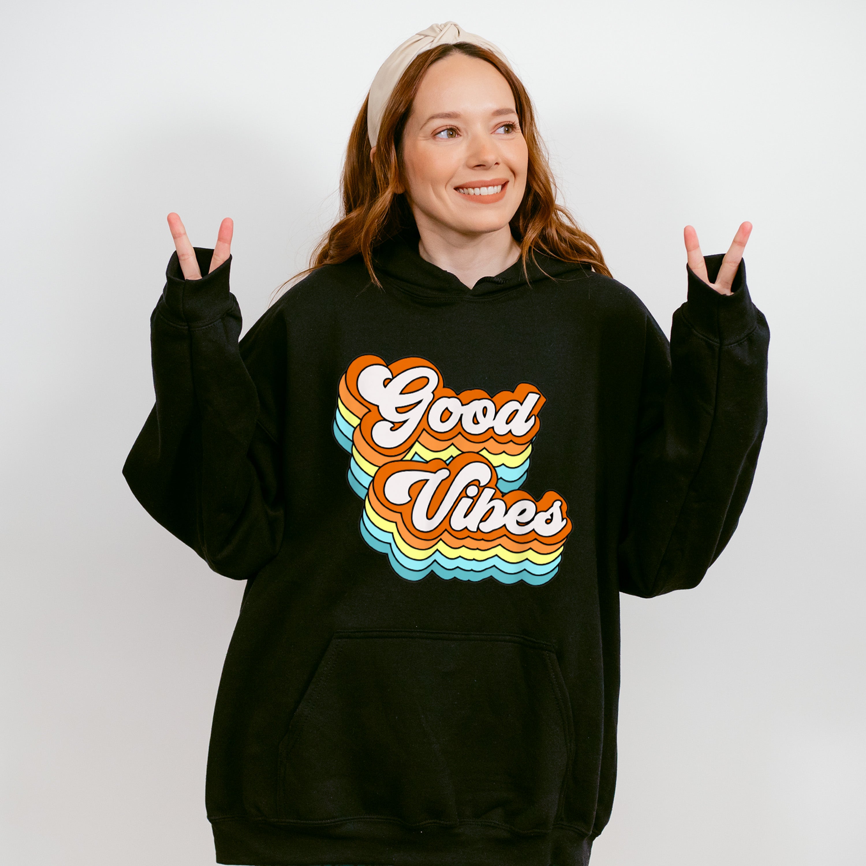 Good Vibes Colorful Design - Good Vibes Unisex Crewneck T-Shirt Sweatshirt Hoodie
