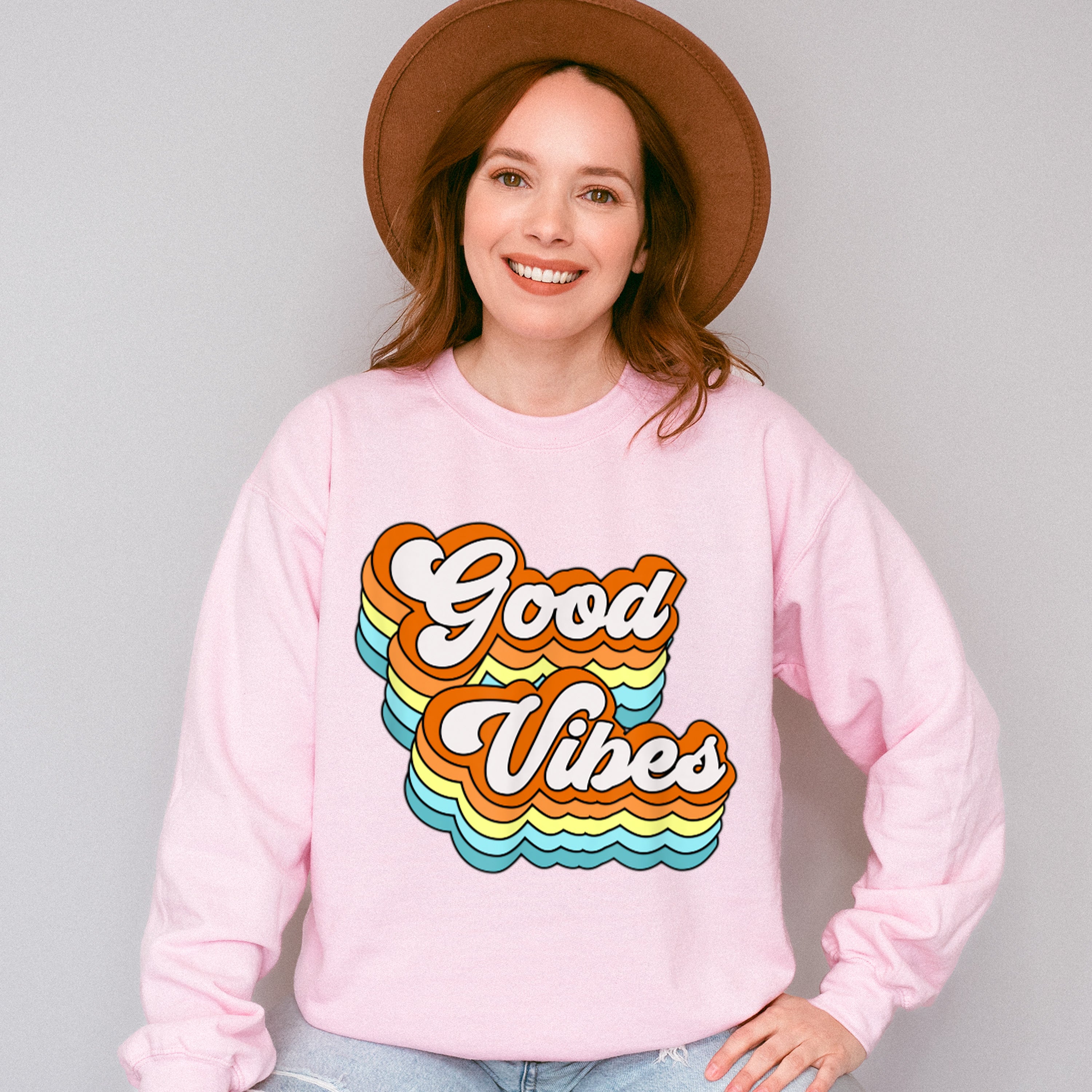 Good Vibes Colorful Design - Good Vibes Unisex Crewneck T-Shirt Sweatshirt Hoodie