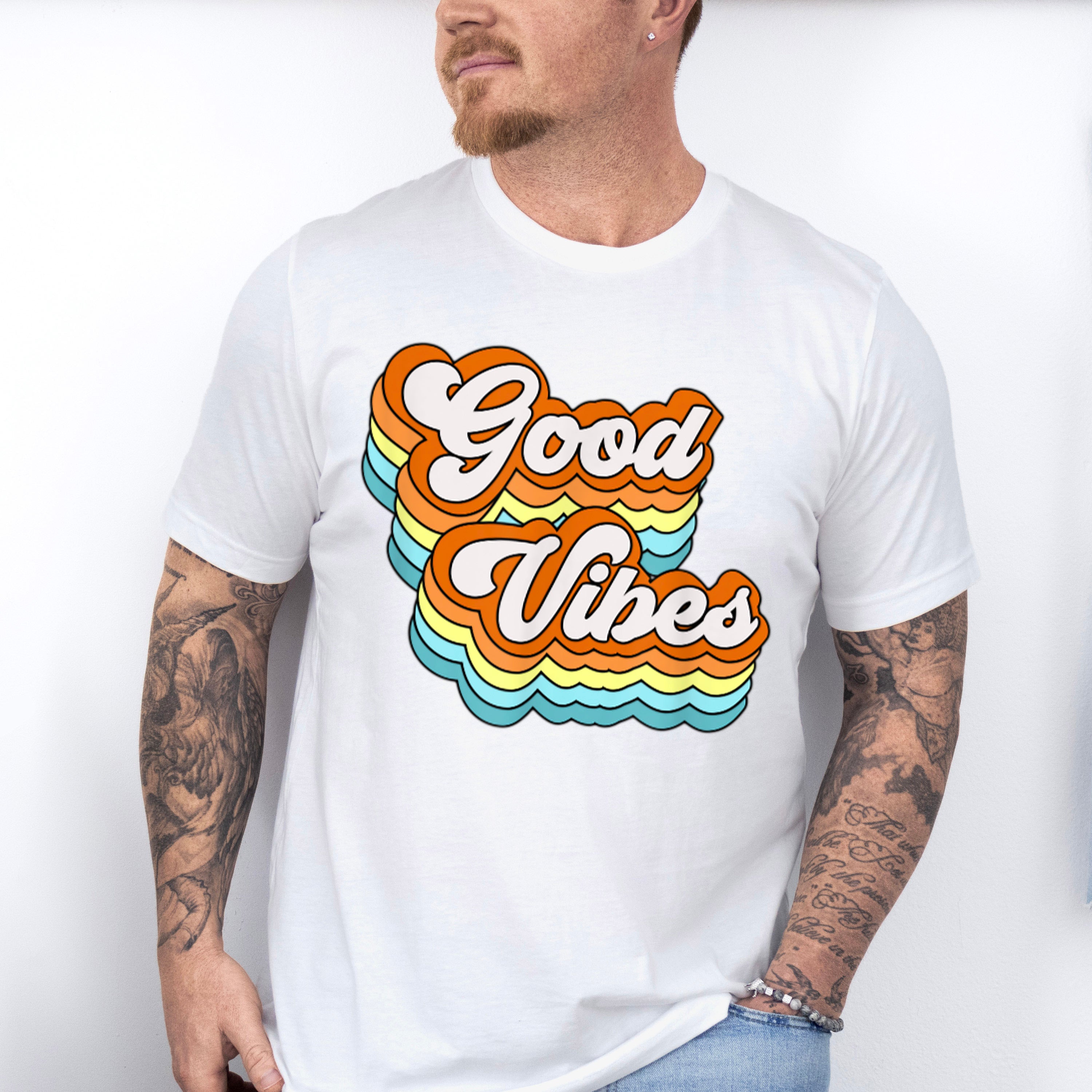 Good Vibes Colorful Design - Good Vibes Unisex Crewneck T-Shirt Sweatshirt Hoodie