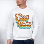 Good Vibes Colorful Design - Good Vibes Unisex Crewneck T-Shirt Sweatshirt Hoodie