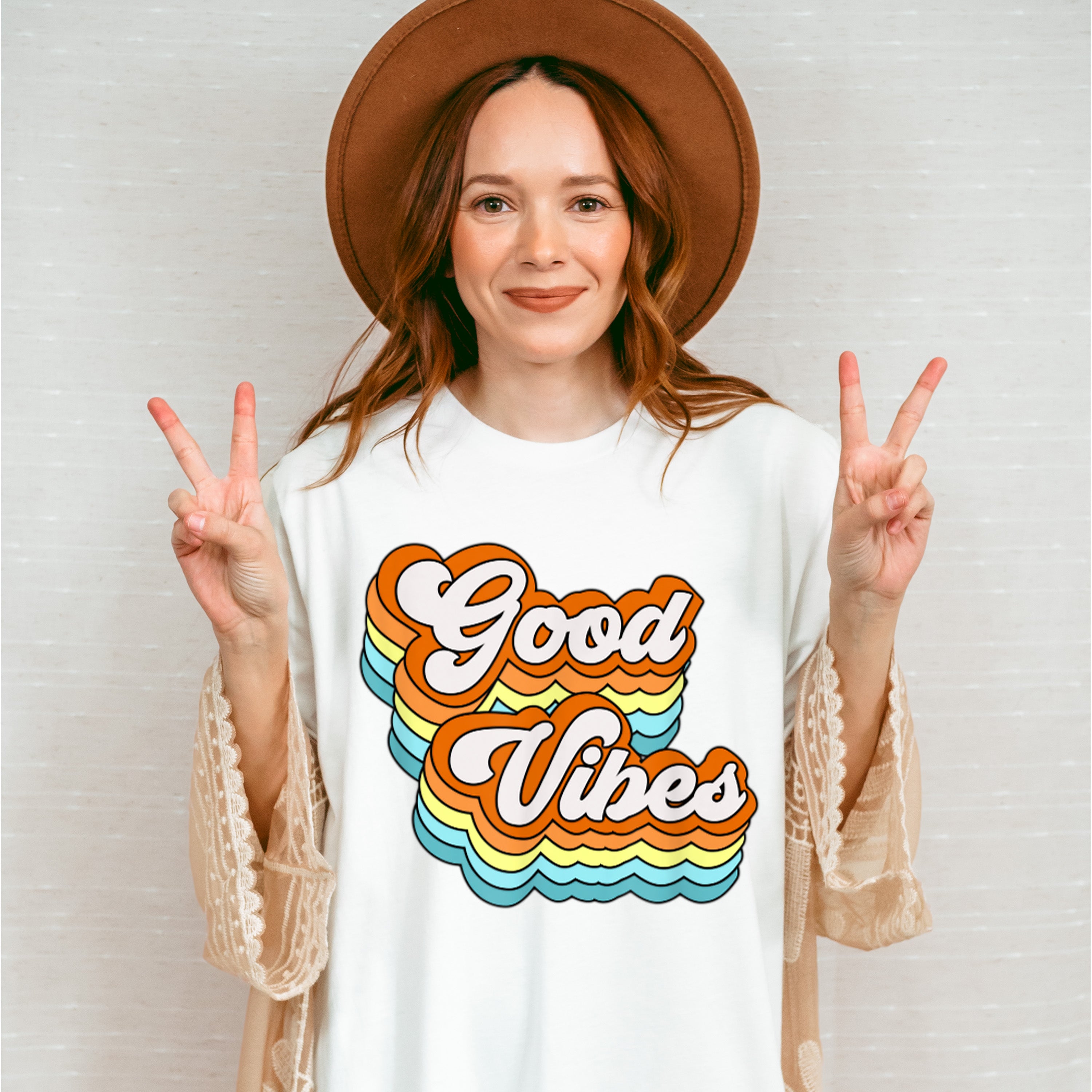 Good Vibes Colorful Design - Good Vibes Unisex Crewneck T-Shirt Sweatshirt Hoodie