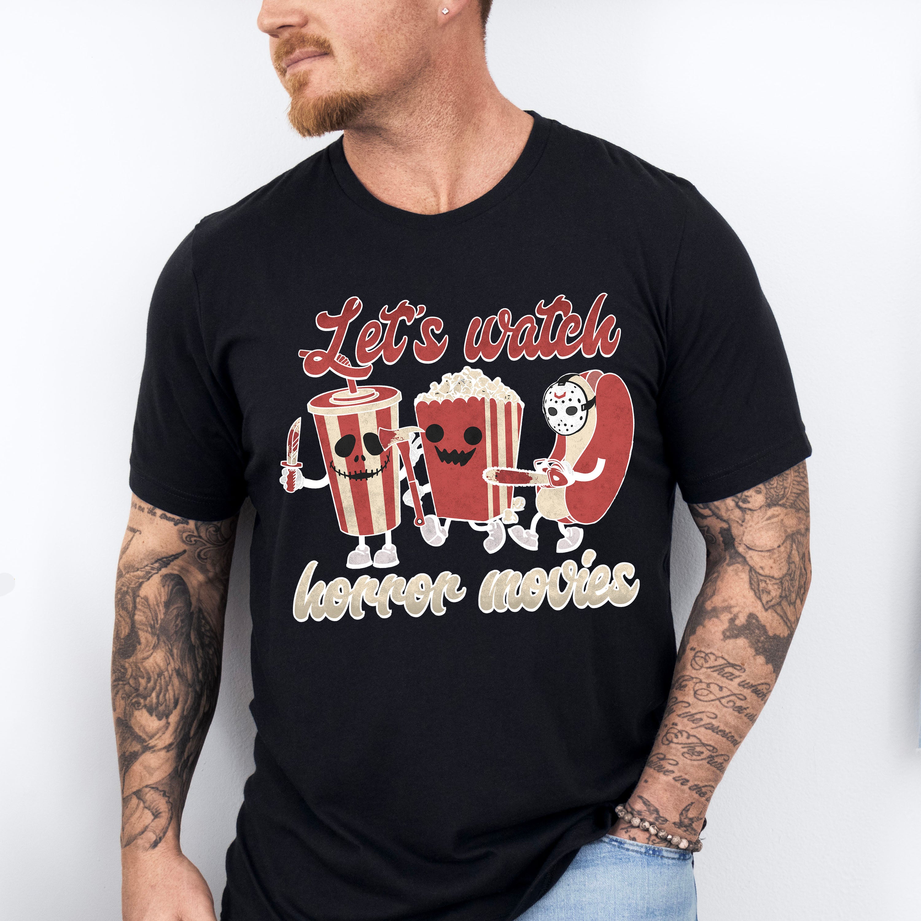 Let's Watch Horror Movies - Halloween Unisex Crewneck T-Shirt Sweatshirt Hoodie