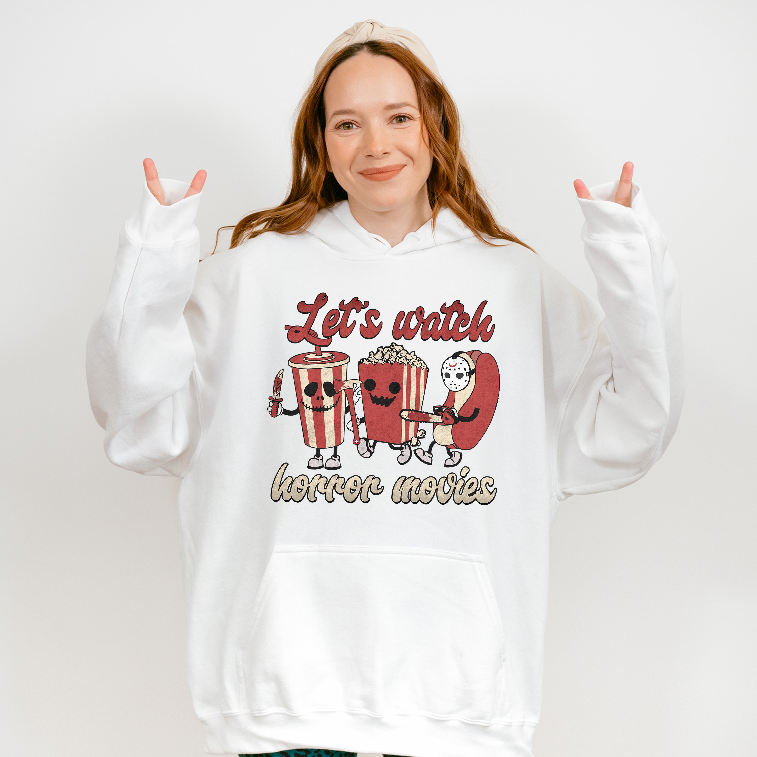 Let's Watch Horror Movies - Halloween Unisex Crewneck T-Shirt Sweatshirt Hoodie