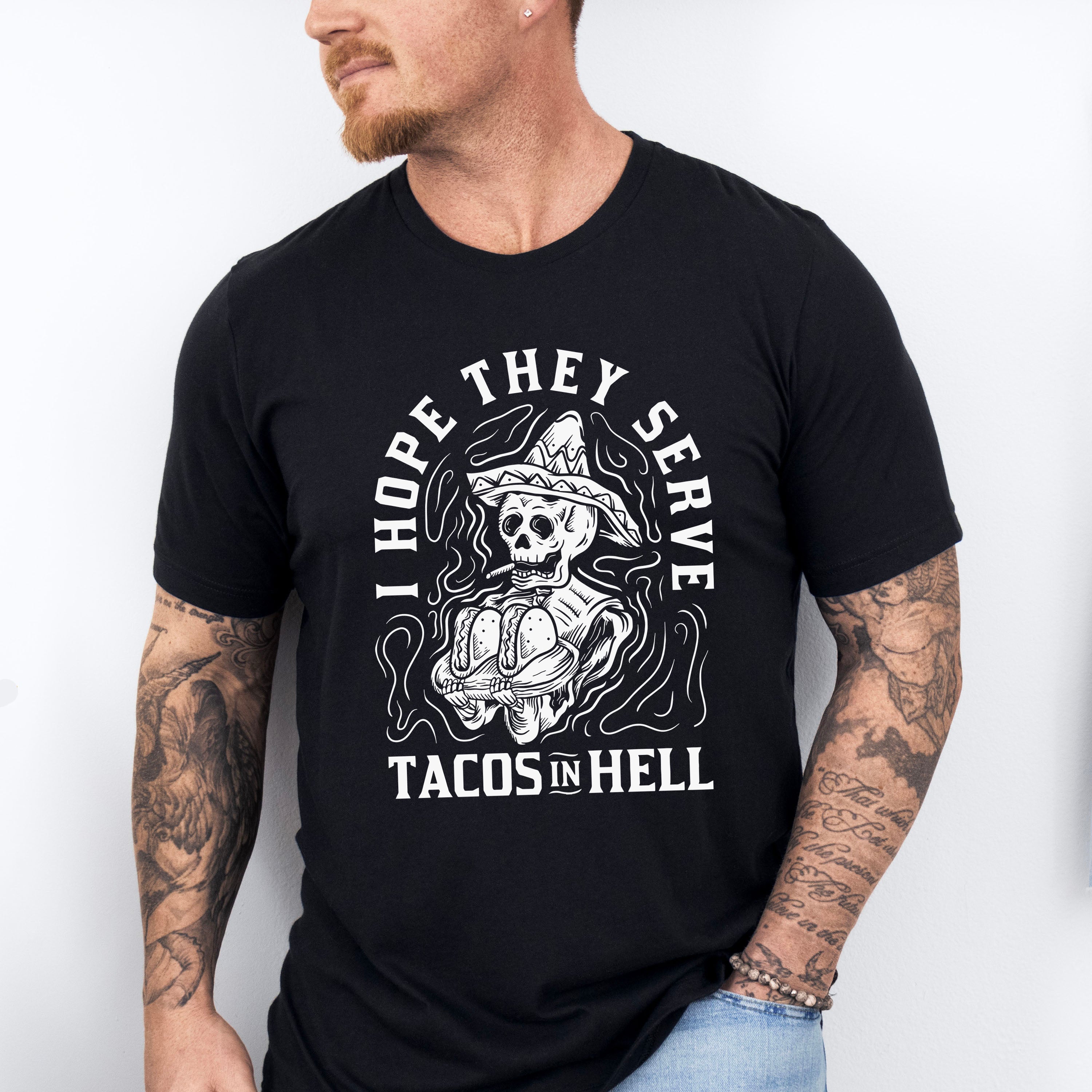 I Hope They Serve Tacos In Hell - Halloween Unisex Crewneck T-Shirt Sweatshirt Hoodie