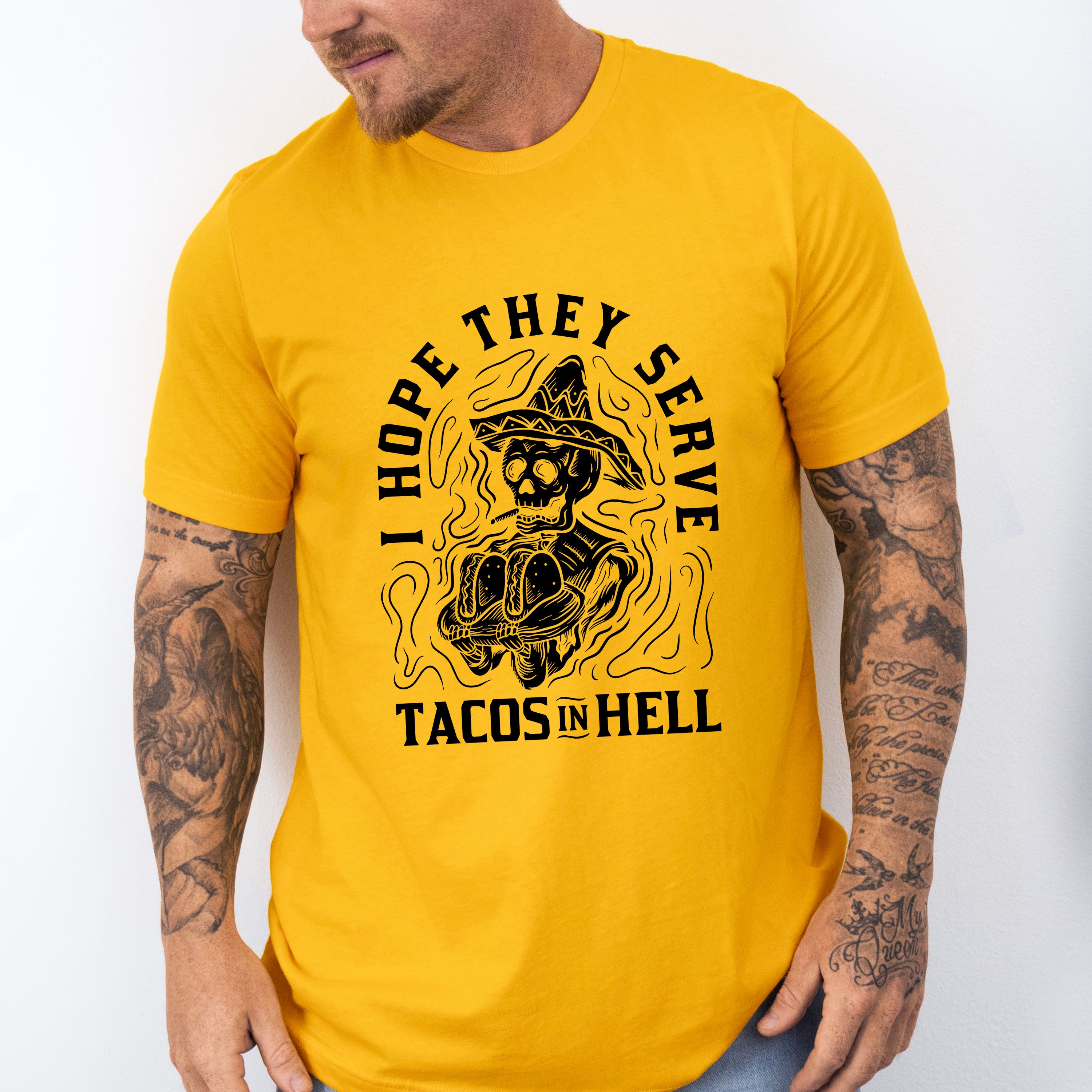 I Hope They Serve Tacos In Hell - Halloween Unisex Crewneck T-Shirt Sweatshirt Hoodie