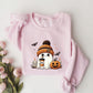 Halloween Ghost Wearing Beanie - Halloween Unisex Crewneck T-Shirt Sweatshirt Hoodie