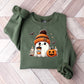 Halloween Ghost Wearing Beanie - Halloween Unisex Crewneck T-Shirt Sweatshirt Hoodie