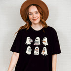 Ghost With Books - Halloween Unisex Crewneck T-Shirt Sweatshirt Hoodie