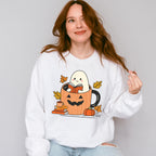 Ghost Reading Book In Mug - Halloween Unisex Crewneck T-Shirt Sweatshirt Hoodie
