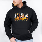 Ghost Cats With Pumpkins - Halloween Unisex Crewneck T-Shirt Sweatshirt Hoodie