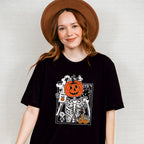 Pumpkin Head Skeleton - Halloween Unisex Crewneck T-Shirt Sweatshirt Hoodie
