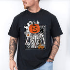 Pumpkin Head Skeleton - Halloween Unisex Crewneck T-Shirt Sweatshirt Hoodie