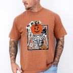 Pumpkin Head Skeleton - Halloween Unisex Crewneck T-Shirt Sweatshirt Hoodie