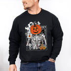 Pumpkin Head Skeleton - Halloween Unisex Crewneck T-Shirt Sweatshirt Hoodie