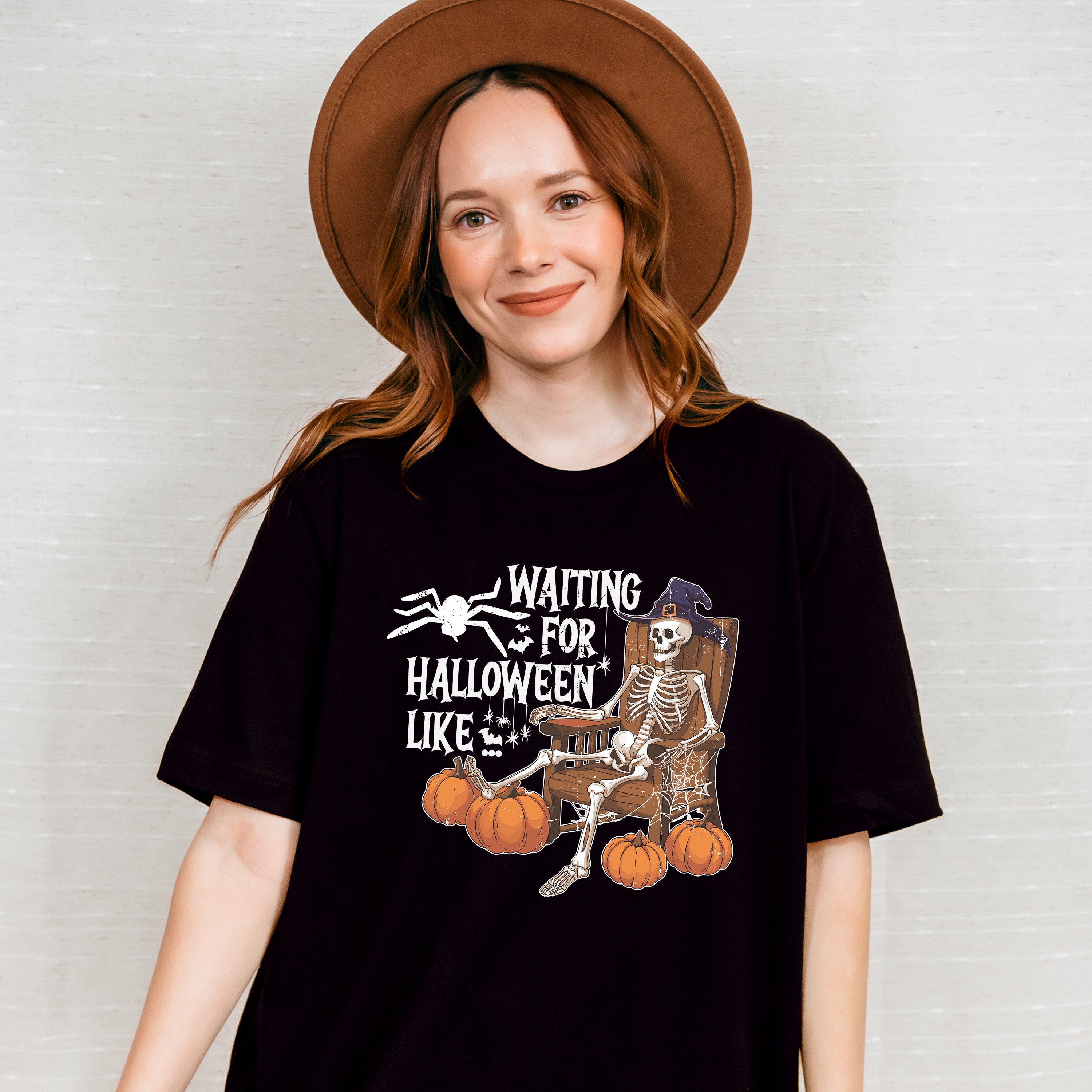 Waiting For Halloween Like Skeleton - Halloween Unisex Crewneck T-Shirt Sweatshirt Hoodie