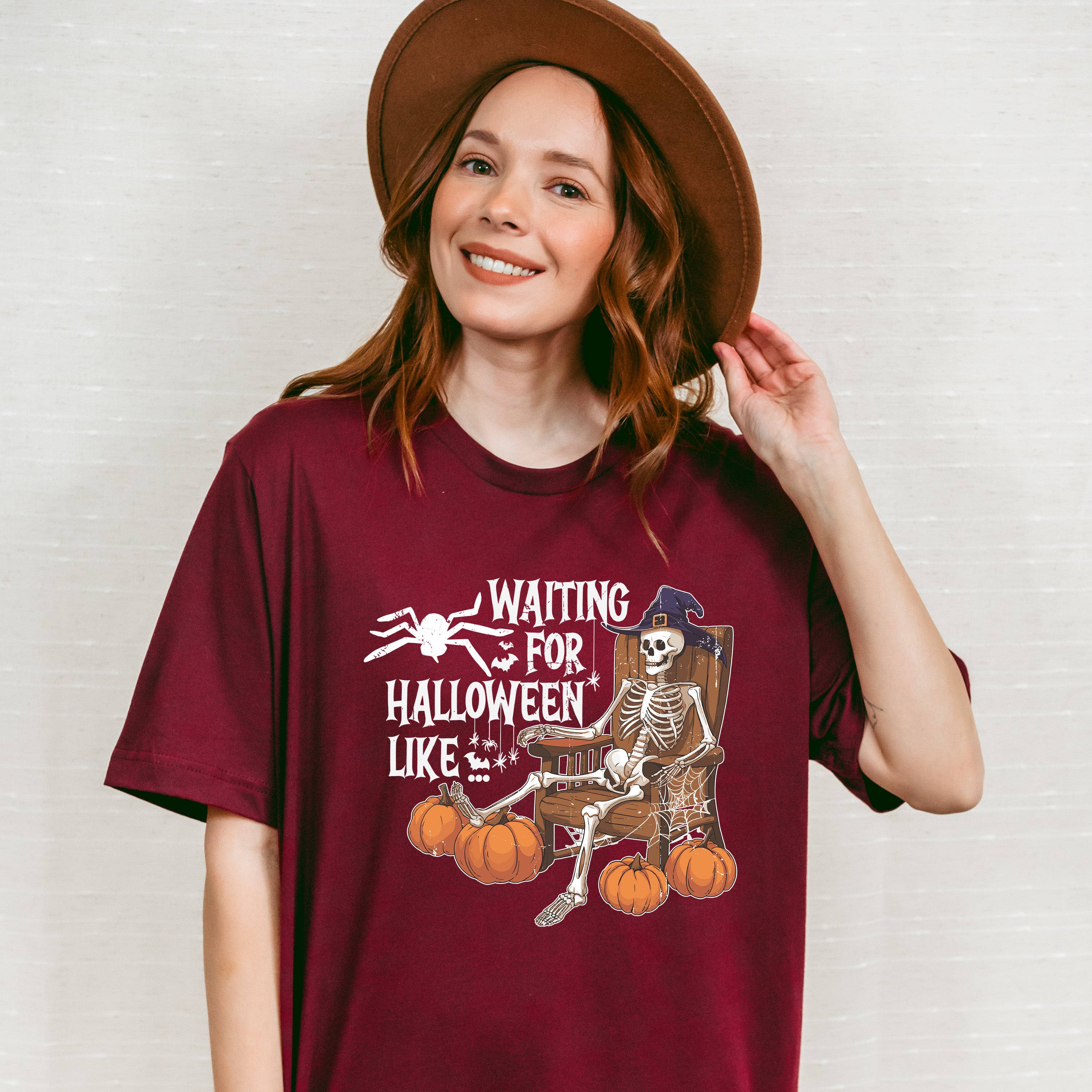 Waiting For Halloween Like Skeleton - Halloween Unisex Crewneck T-Shirt Sweatshirt Hoodie