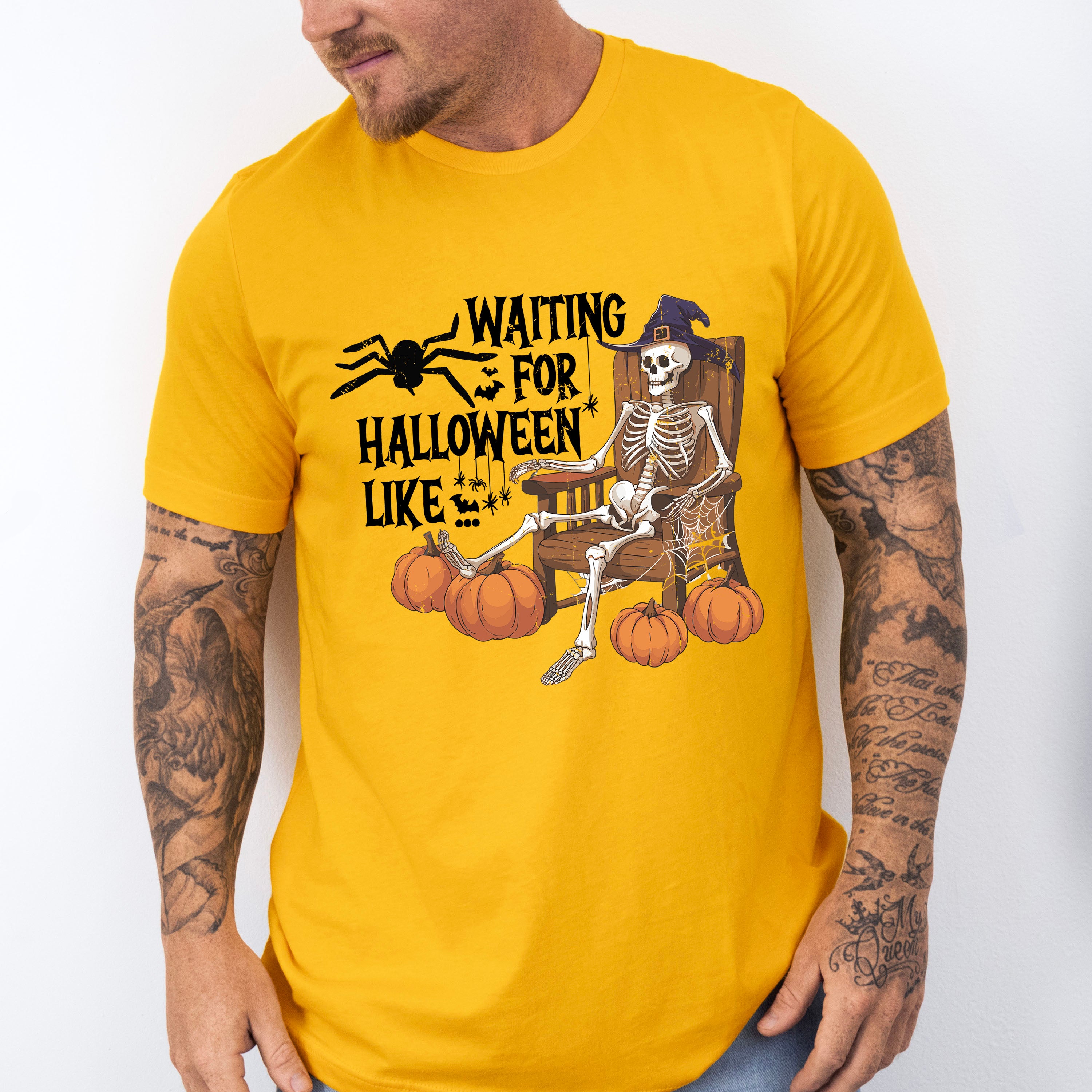 Waiting For Halloween Like Skeleton - Halloween Unisex Crewneck T-Shirt Sweatshirt Hoodie