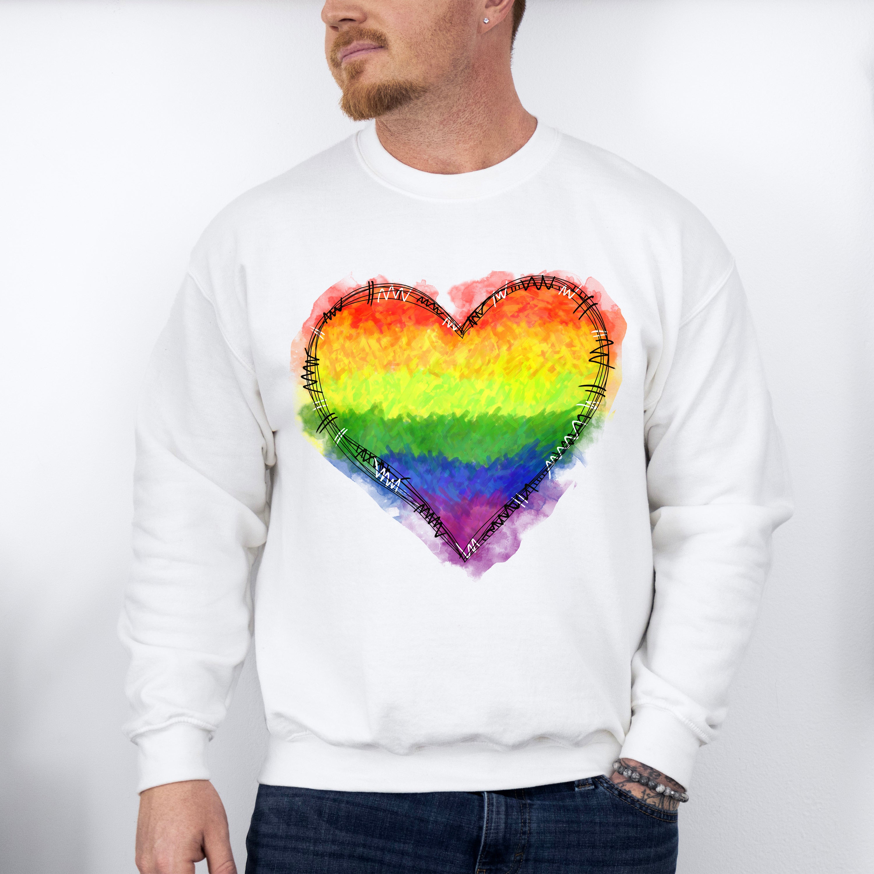 LGBTQ+ Heart - LGBTQ+ Unisex Crewneck T-Shirt Sweatshirt Hoodie