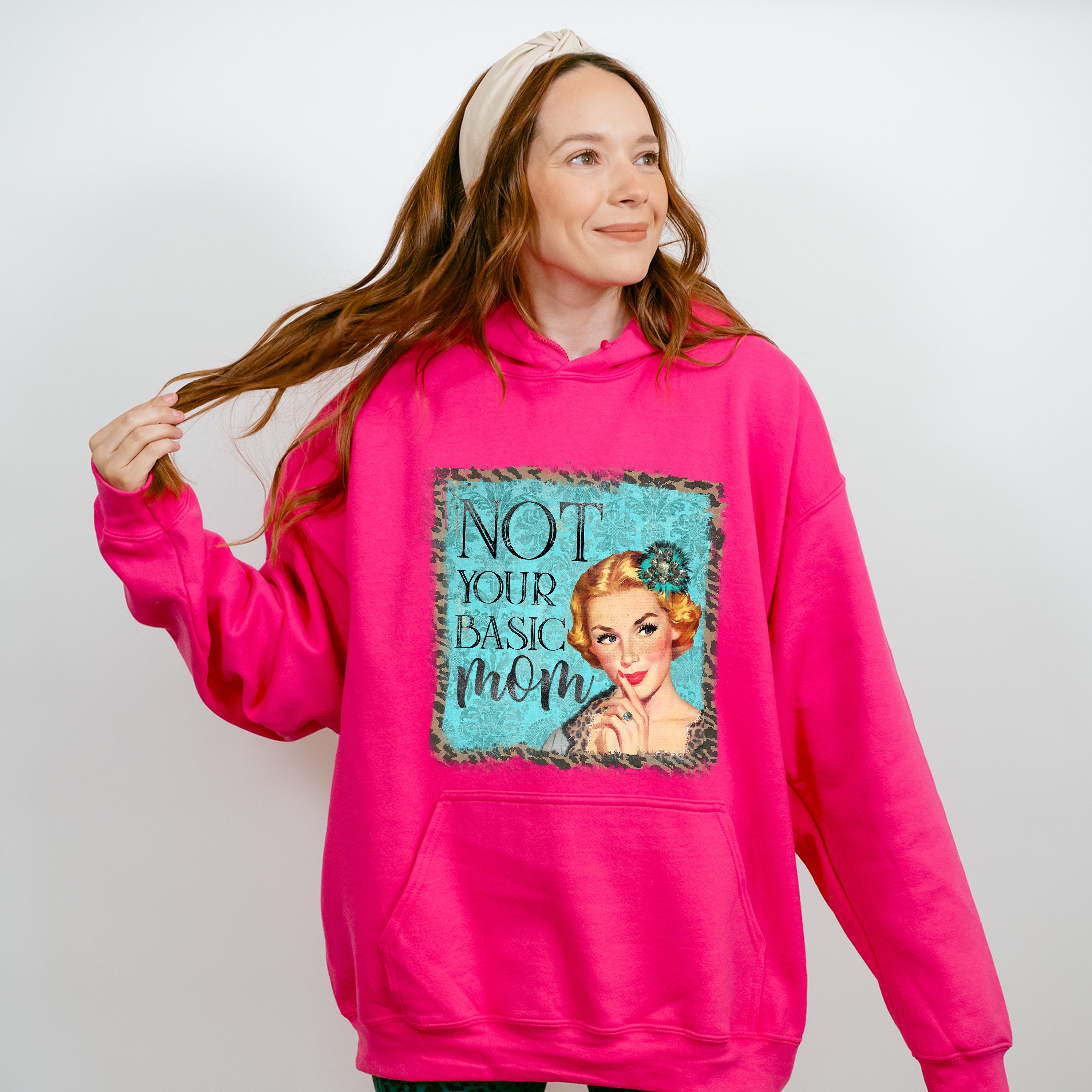 Not Your Basic Mom Vintage Design - Mom Unisex Crewneck T-Shirt Sweatshirt Hoodie