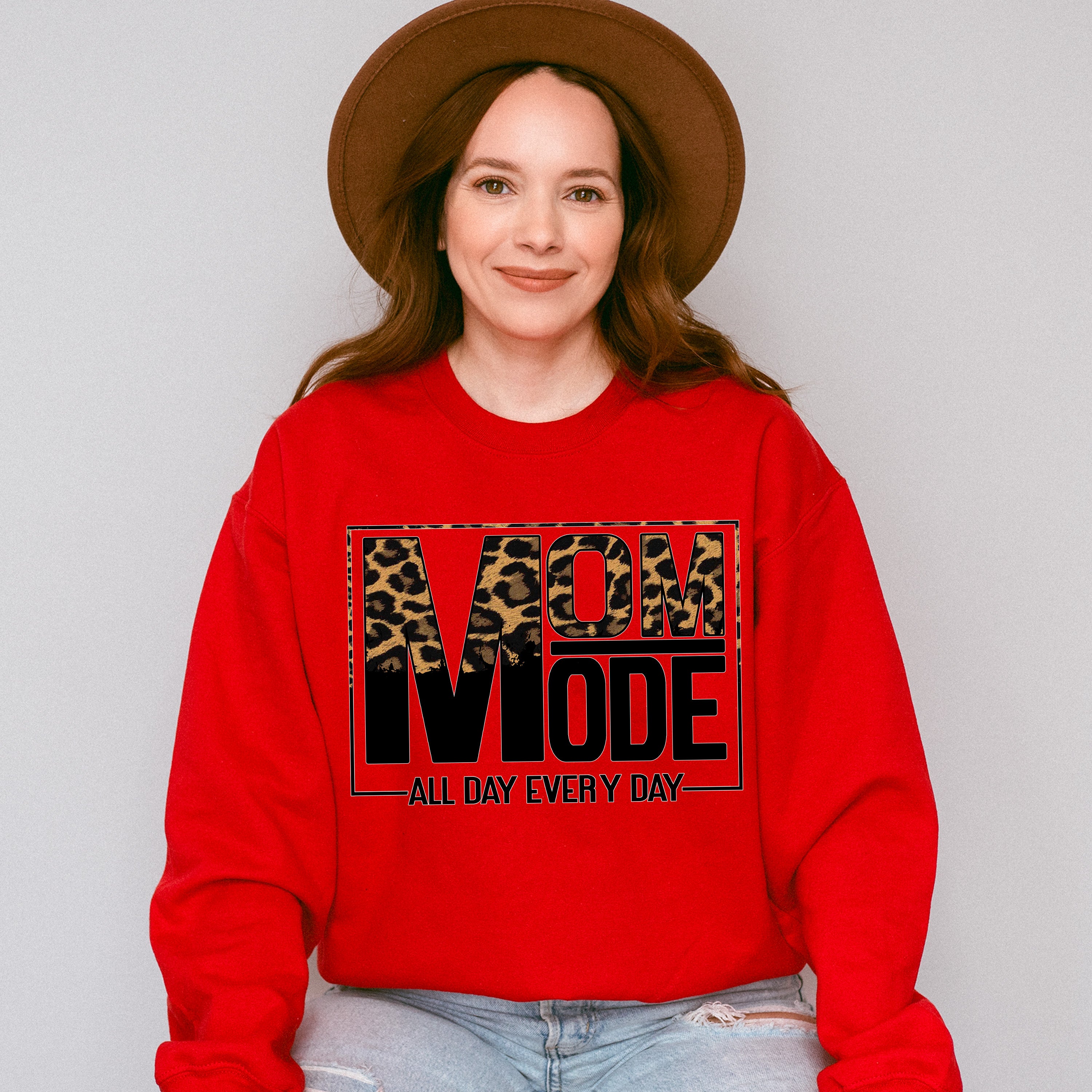 Mom Mode All Day Everyday - Mom Unisex Crewneck T-Shirt Sweatshirt Hoodie