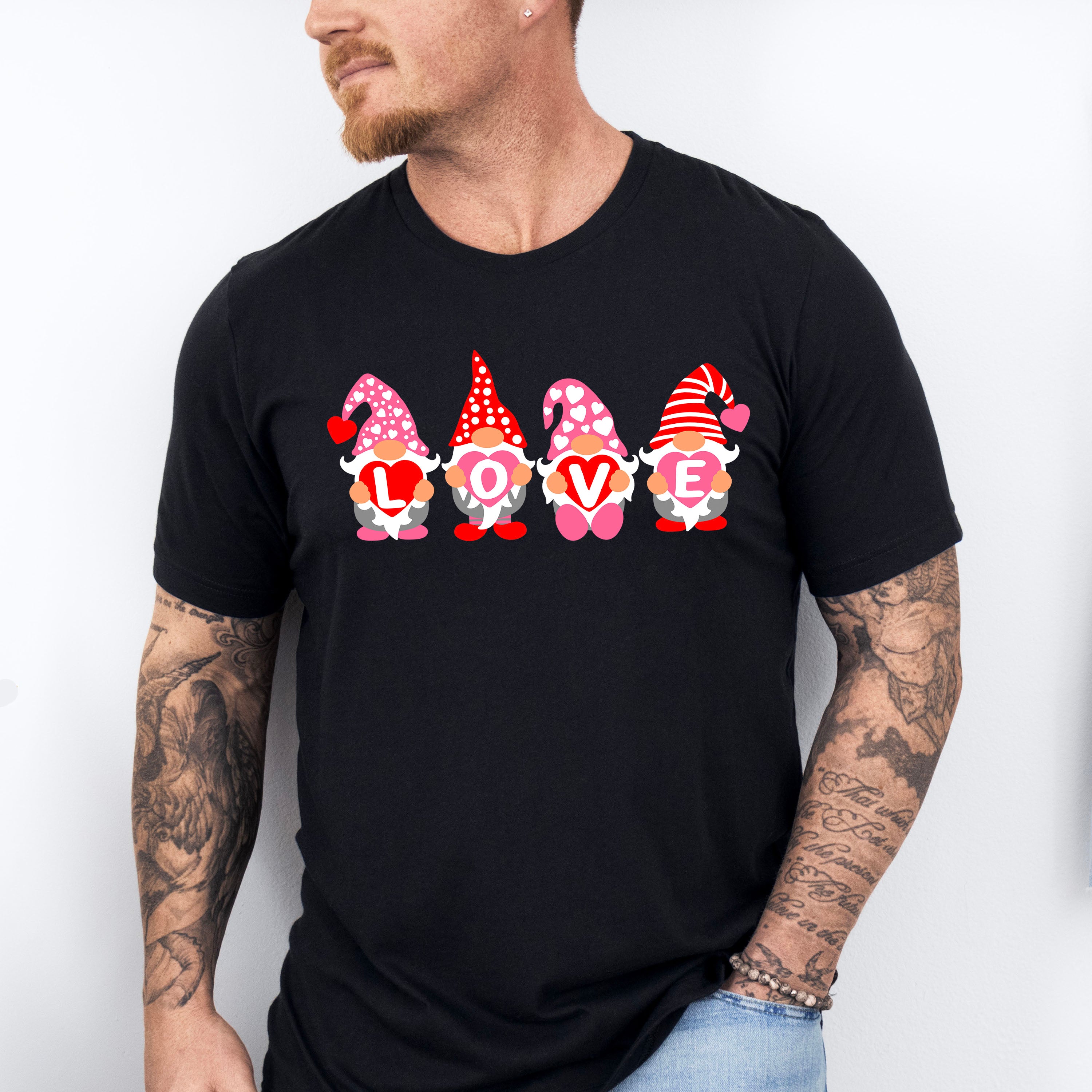 Love Gnomes Holding Hearts - Valentine's Day Unisex Crewneck T-Shirt Sweatshirt Hoodie