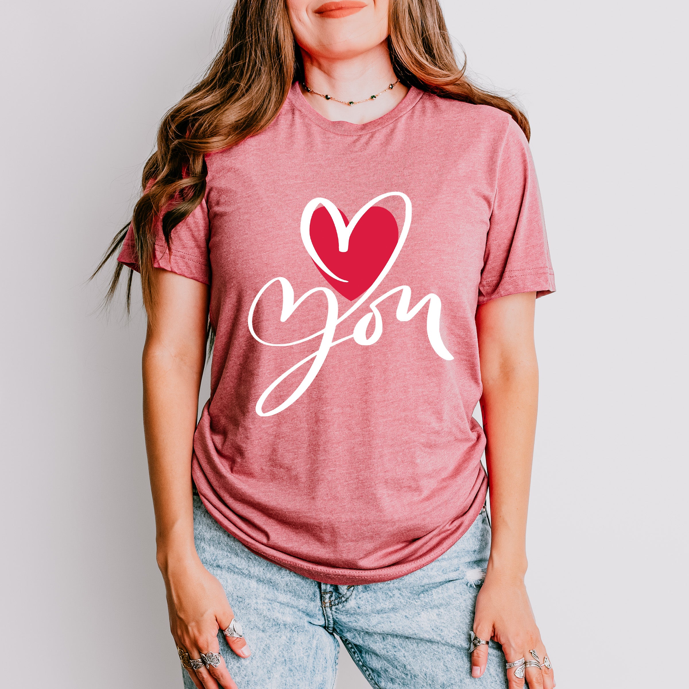 Love You Cursive Design - Valentine's Day Unisex Crewneck T-Shirt Sweatshirt Hoodie