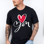 Love You Cursive Design - Valentine's Day Unisex Crewneck T-Shirt Sweatshirt Hoodie