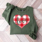 Plaid Heart Love Cursive Design - Valentine's Day Unisex Crewneck T-Shirt Sweatshirt Hoodie