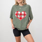 Plaid Heart Love Cursive Design - Valentine's Day Unisex Crewneck T-Shirt Sweatshirt Hoodie