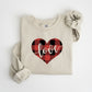 Plaid Heart Love Cursive Design - Valentine's Day Unisex Crewneck T-Shirt Sweatshirt Hoodie