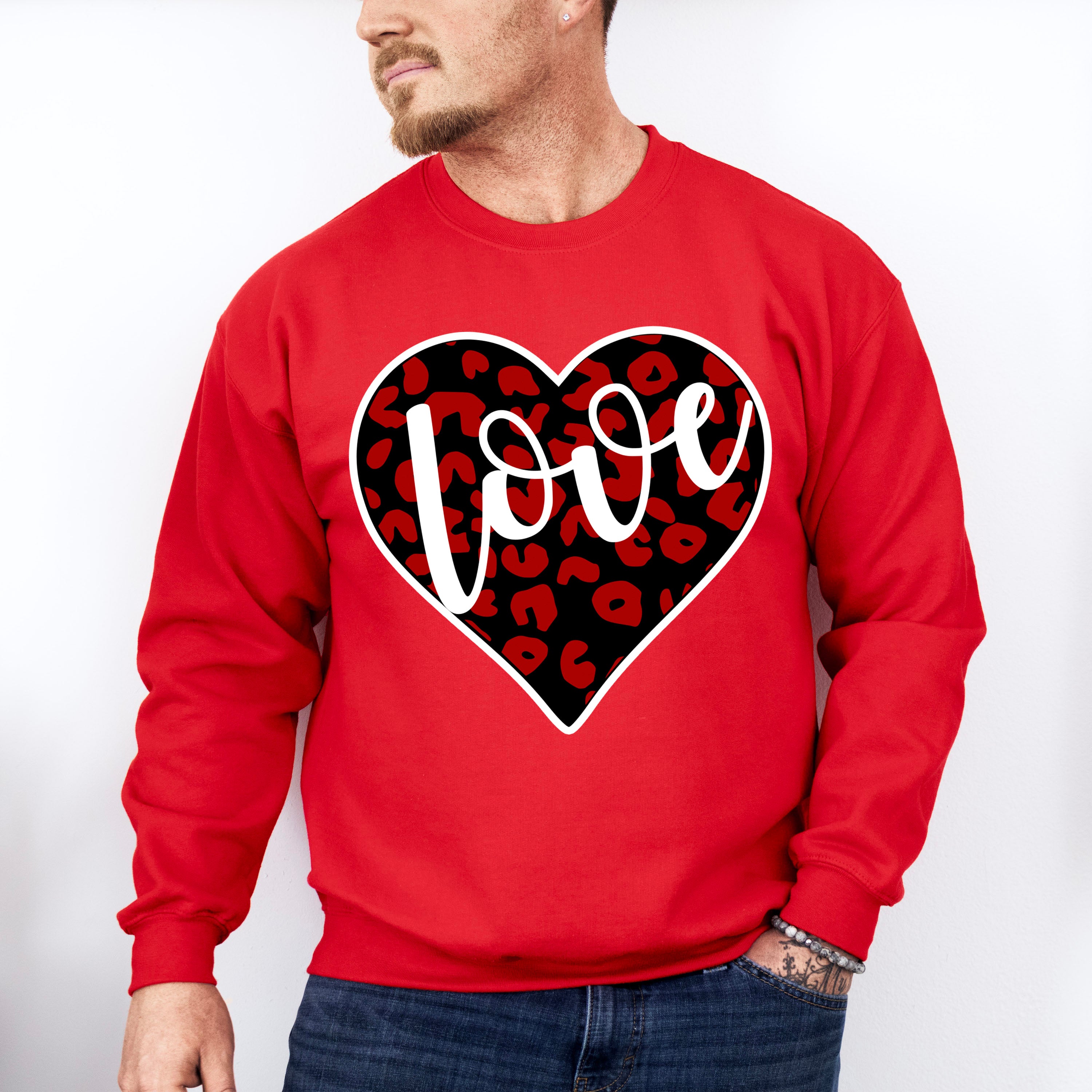 Love Black And Red Heart - Valentine&#39;s Day Unisex Crewneck T-Shirt Sweatshirt Hoodie