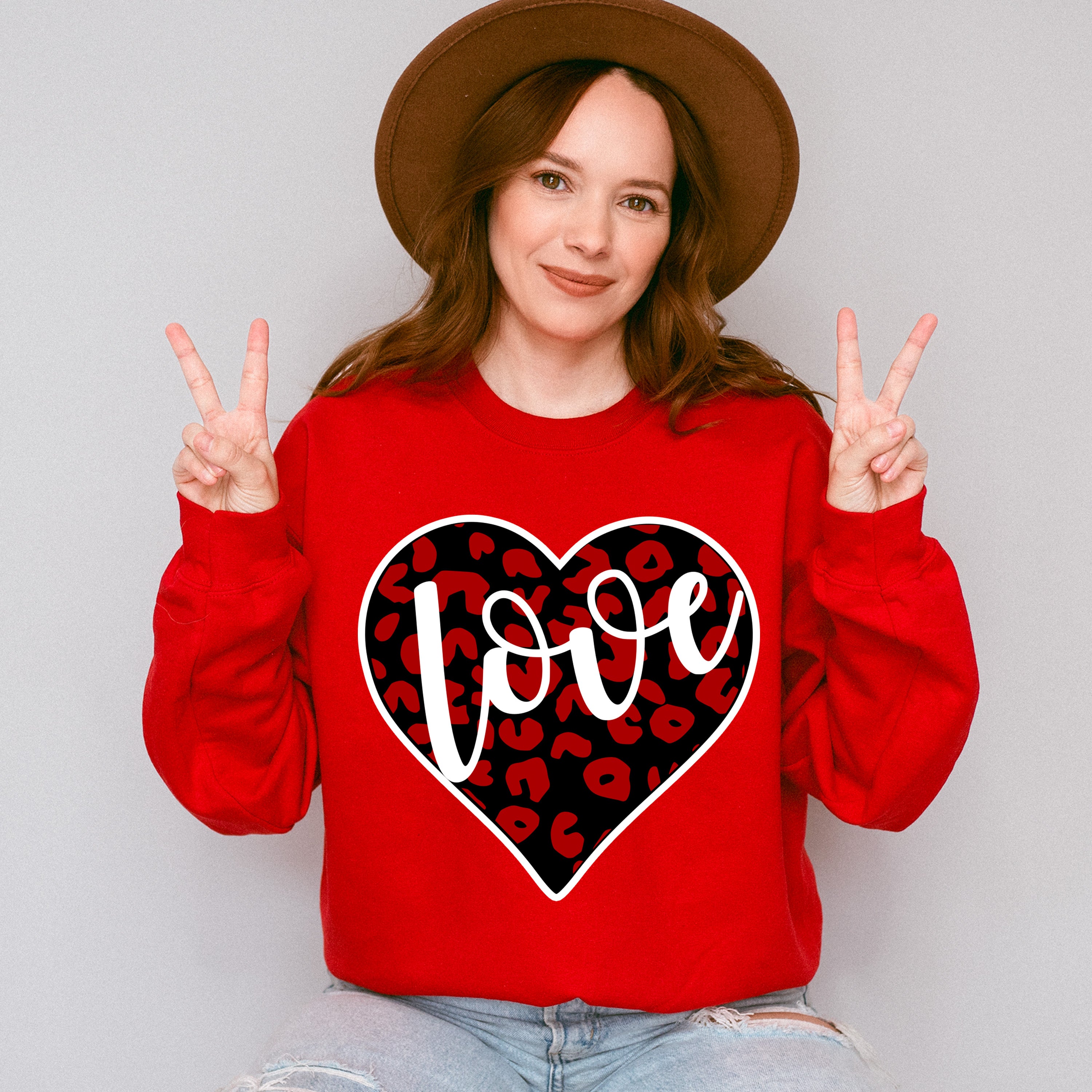 Love Black And Red Heart - Valentine&#39;s Day Unisex Crewneck T-Shirt Sweatshirt Hoodie